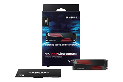 Samsung 990 PRO NVMe M.2 SSD, 2 TB, PCIe 4.0, 7.450 MB/s lezen, 6.900 MB/s schrijven, interne SSD, interne SSD voor gaming en videobewerking, zwart, MZ-V9P2T0BW 