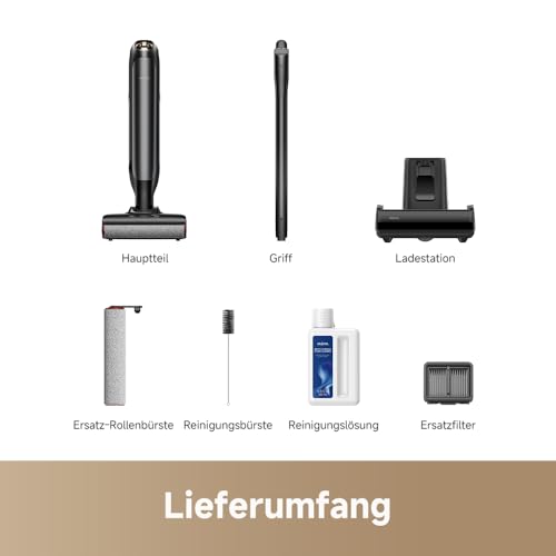 Mova X4 Pro Nass-Trocken-Sauger 20.000 Pa, Heißwasser-Wischfunktion, Tangle-Free, Selbstreinigung bei 100 °C, Push-In-Basisstation, LED-Bürstenkopf, Doppelkante, intelligente Saugkraftregelung