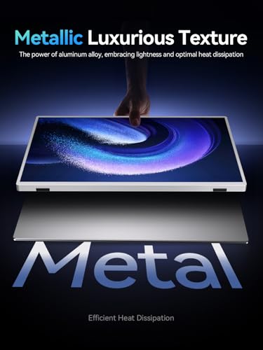 UPERFECT Draagbare Monitor Touchscreen 21,5 inch 120Hz Draagbare Monitor Touchscreen 1300:1 1080P Scherm Geïntegreerde Montage HDMI USB C voor PC Laptop Game Console, Metalen Behuizing VESA Compatibel 