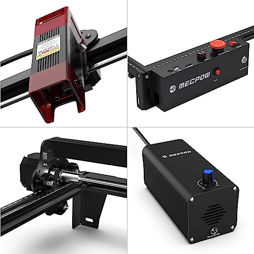 Mecpow X3 Pro lasergraveermachine met luchtondersteuning, 10W graveermachine en lasersnijder voor hout en metaal, 60W CNC-freesmachine met noodstop, vlam- en gyrodetectie, oppervlak 410 x 400 mm 