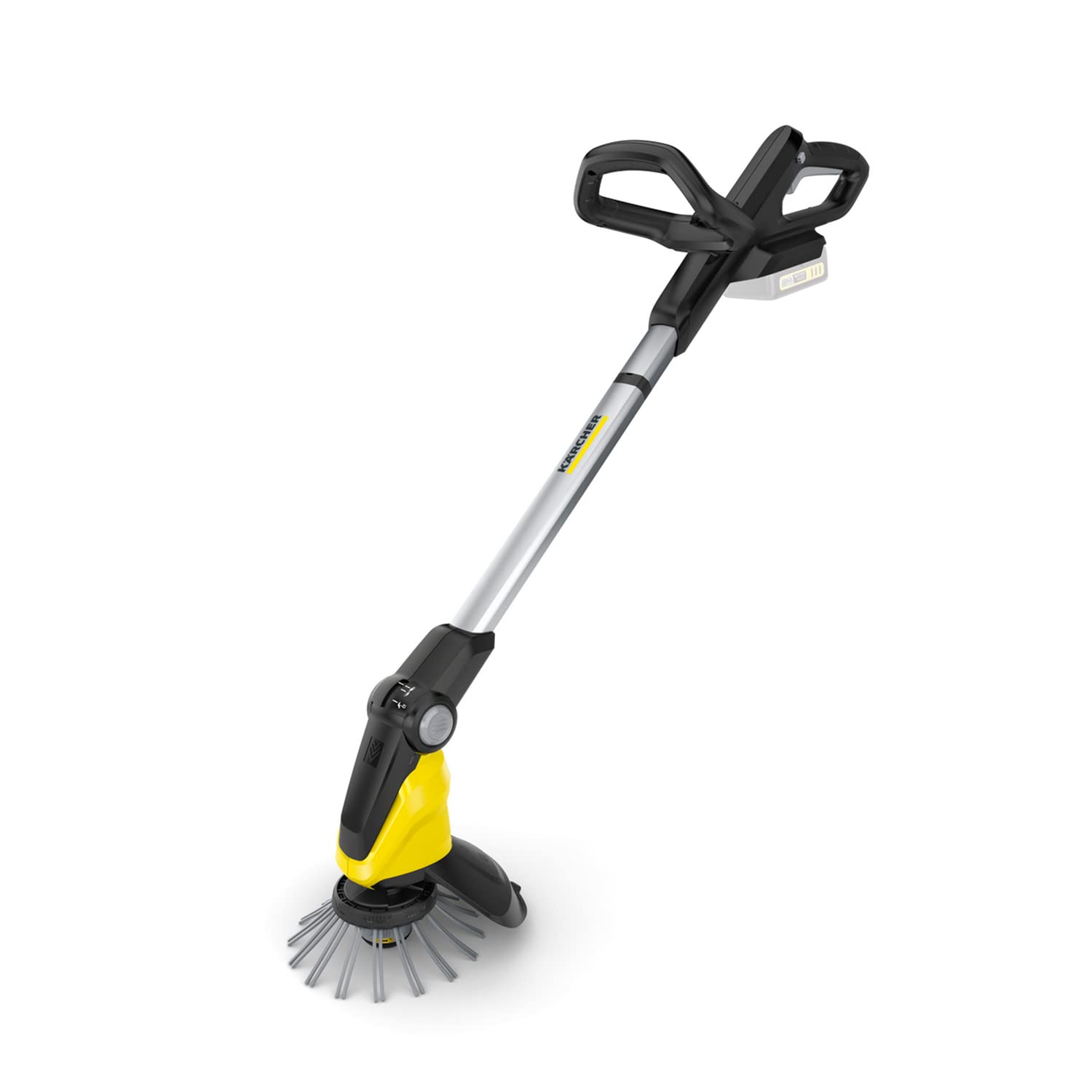 Kärcher 18 V accu-onkruidverwijderaar WRE 18-55, nylon borstelkop met max. 2.800 tpm, draaibare reinigingskop, telescopische steel, voor gebruik met de Kärcher 18 V accu, zonder accu 