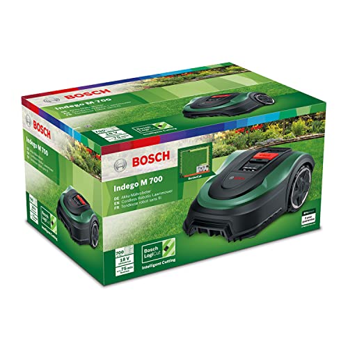 Bosch Home and Garden Indego XS 300 Robotmaaier (met geïntegreerde 18 V-accu, inclusief laadstation, snijbreedte 19 cm, voor gazons tot 300 m², in doos) Zwart, Groen 