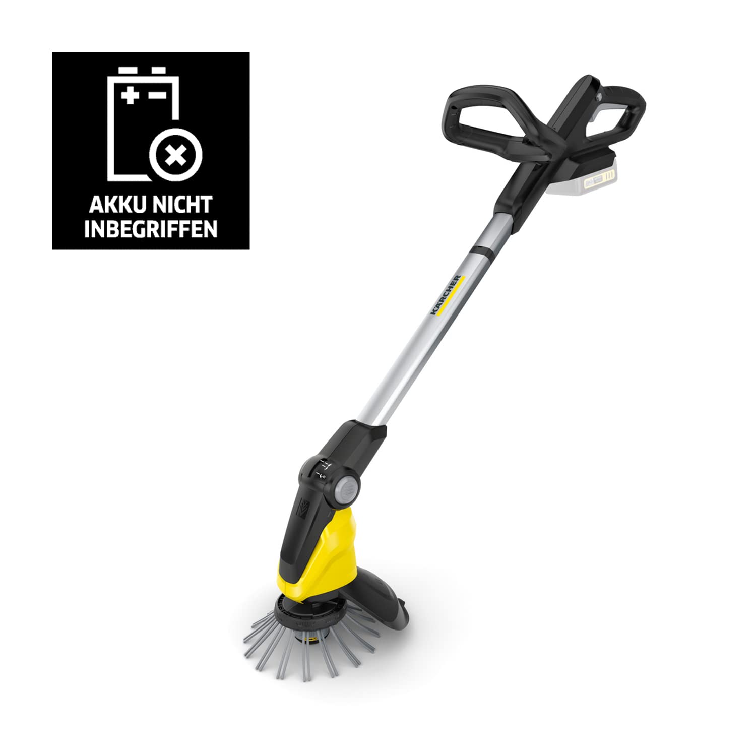 Kärcher 18 V accu-onkruidverwijderaar WRE 18-55, nylon borstelkop met max. 2.800 tpm, draaibare reinigingskop, telescopische steel, voor gebruik met de Kärcher 18 V accu, zonder accu 