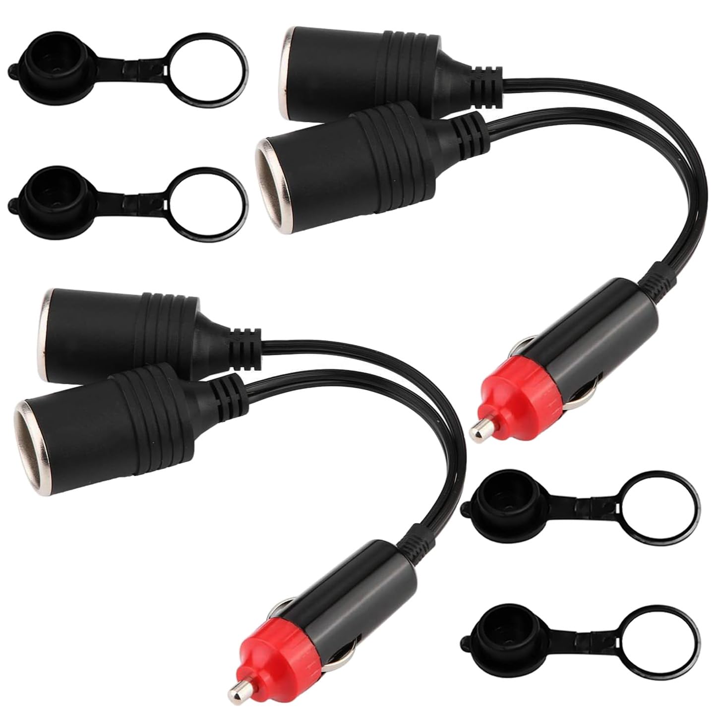 GTIWUNG Auto Motorfiets Sigarettenaansteker Adapter DRIE-WEG Stopcontact Splitter, 1 naar 2 Auto Sigarettenaansteker Pluggen 12V/24V 