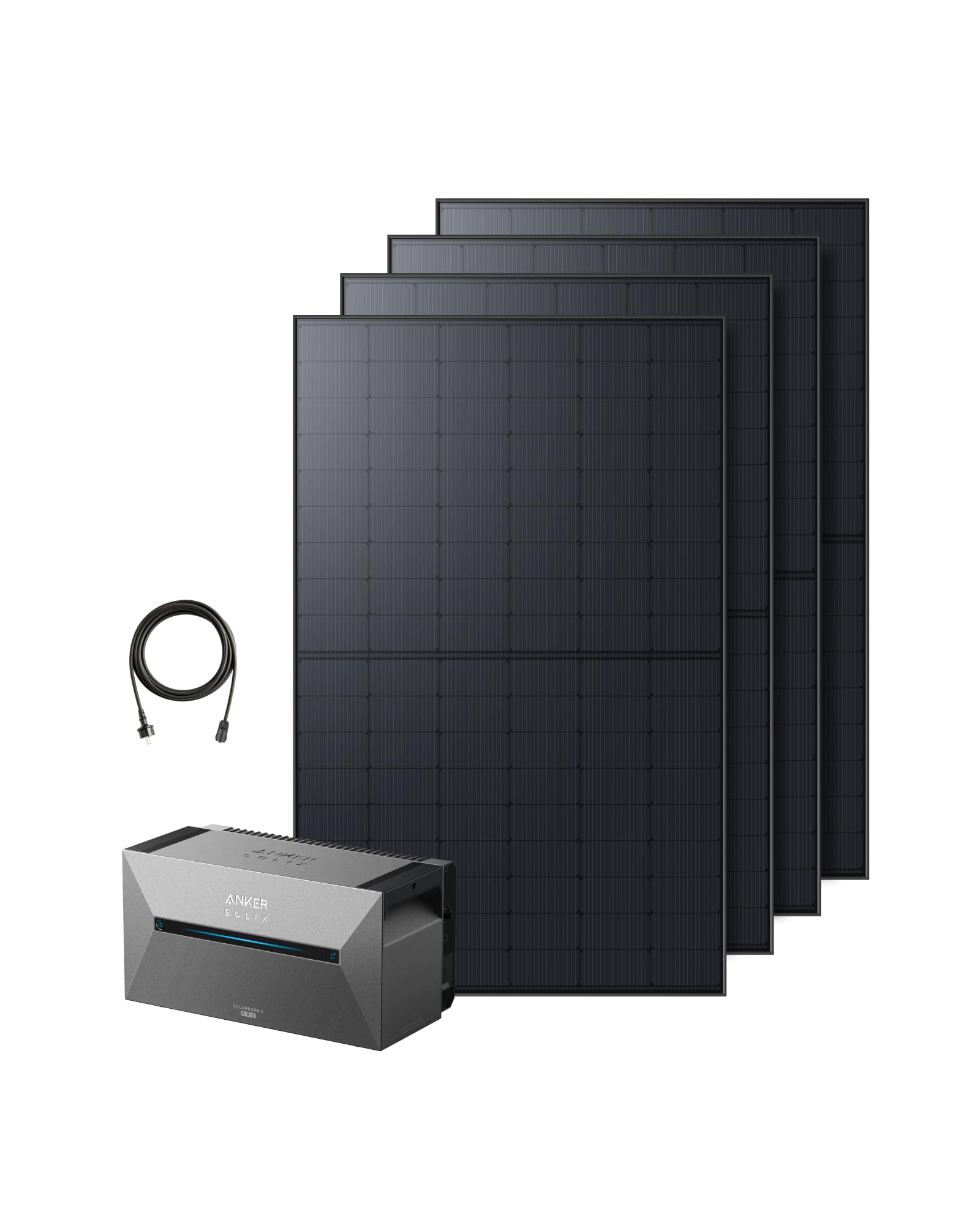 Anker SOLIX Solar Bank 2 E1600 Pro met geheugen, alles-in-één energieopslag met micro-omvormer, 1,6 kWh, 4 MPPT 2400 W zonne-energie-ingang, 1000 W AC, 6000 laadcycli, capaciteit van 9,6 kWh, plug &amp; play 