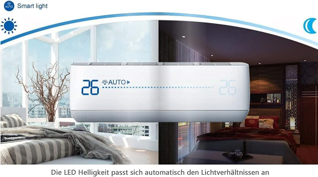 Quick-Connect INVERTER 3,5kW 12000BTU zeer stille split airconditioner met zelfreinigende airco ECO Smart WiFi/WLAN complete set inclusief koperen leidingen met verwarmingsfunctie (3,5kW met WiFi/App-functie) 