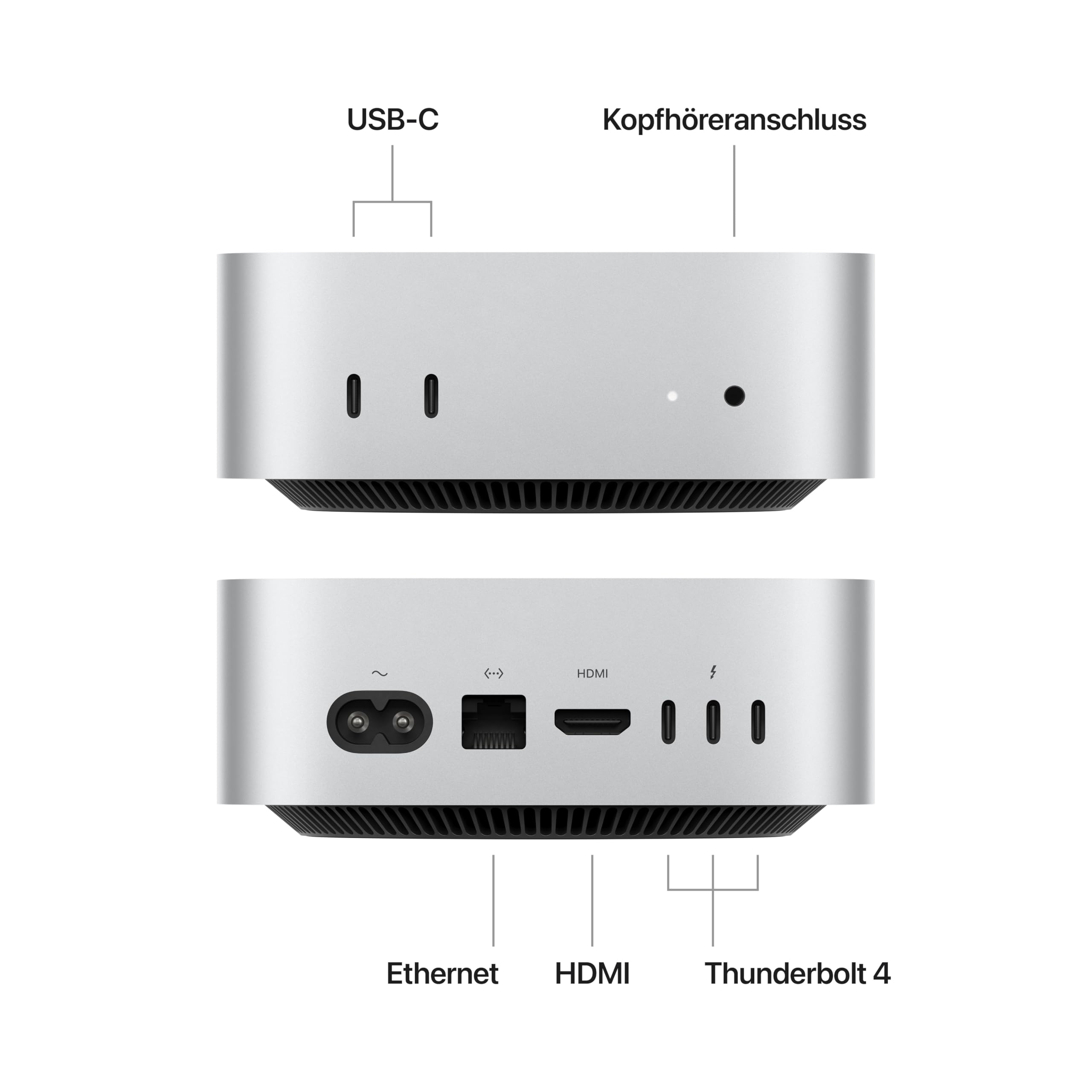 Apple Mac mini desktopcomputer met M4-chip met 10-core CPU en 10-core GPU: 16 GB gedeeld geheugen, 256 GB SSD-opslag, Gigabit Ethernet. Werkt met iPhone/iPad. 