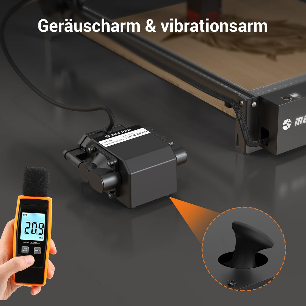 Mecpow X3 Pro lasergraveermachine met luchtondersteuning, 10W graveermachine en lasersnijder voor hout en metaal, 60W CNC-freesmachine met noodstop, vlam- en gyrodetectie, oppervlak 410 x 400 mm 