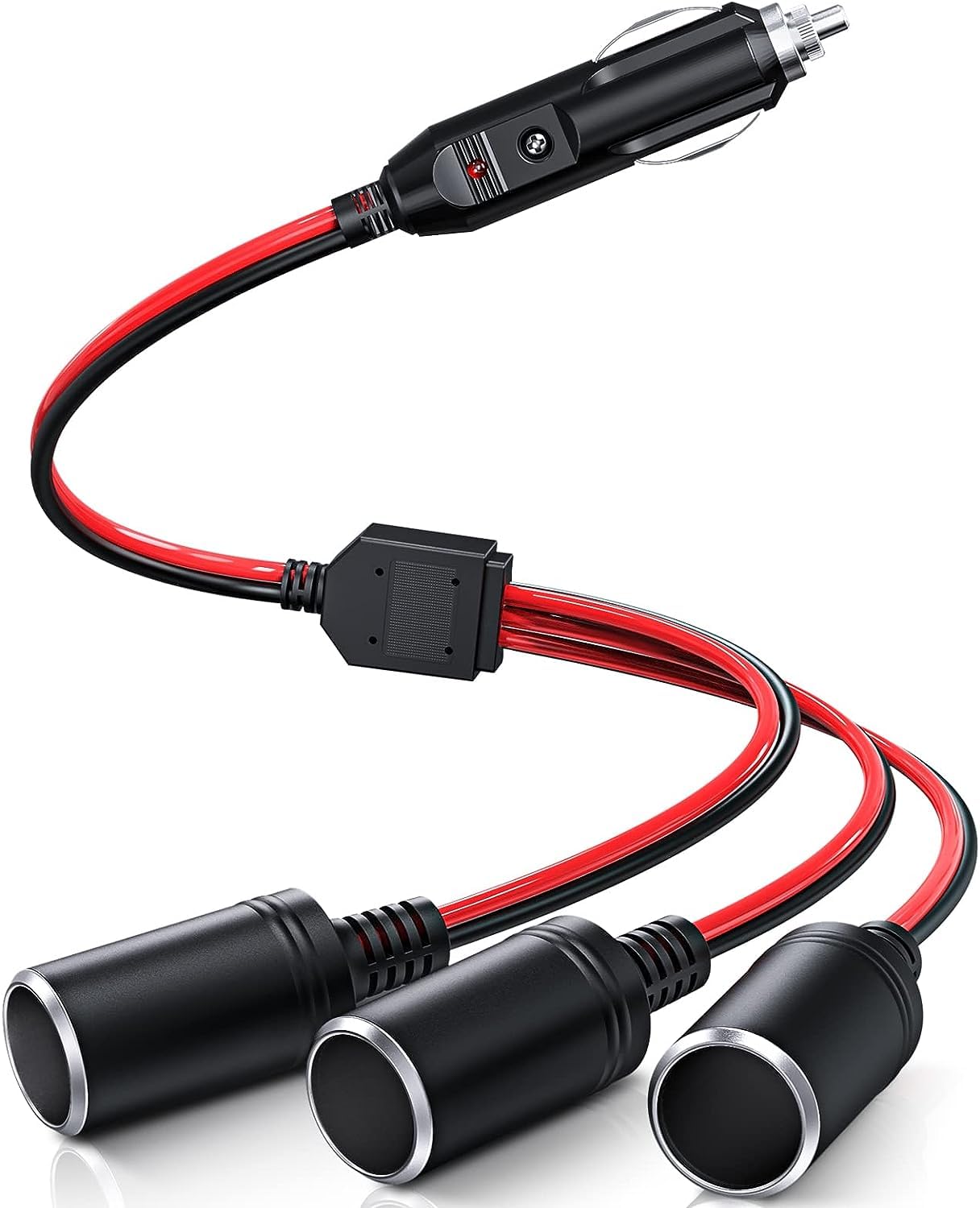 GTIWUNG Auto Motorfiets Sigarettenaansteker Adapter DRIE-WEG Stopcontact Splitter, 1 naar 2 Auto Sigarettenaansteker Pluggen 12V/24V 