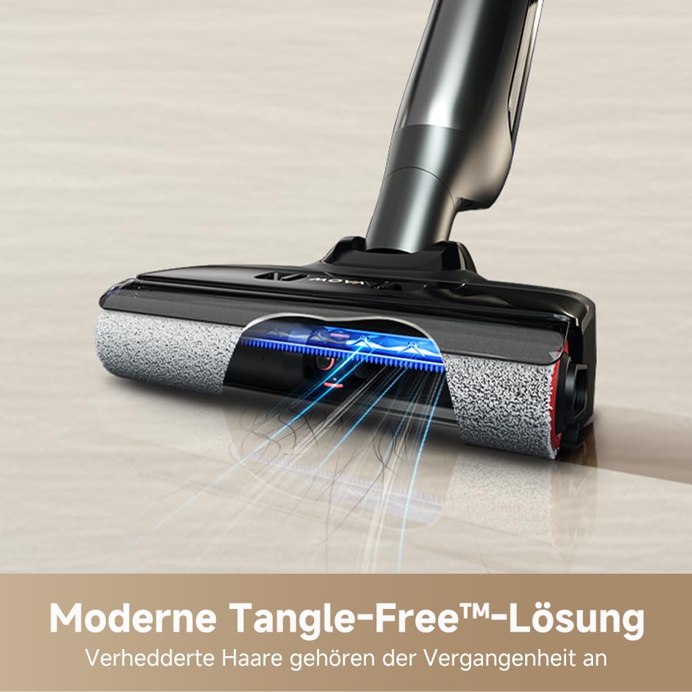 Mova X4 Pro Nass-Trocken-Sauger 20.000 Pa, Heißwasser-Wischfunktion, Tangle-Free, Selbstreinigung bei 100 °C, Push-In-Basisstation, LED-Bürstenkopf, Doppelkante, intelligente Saugkraftregelung