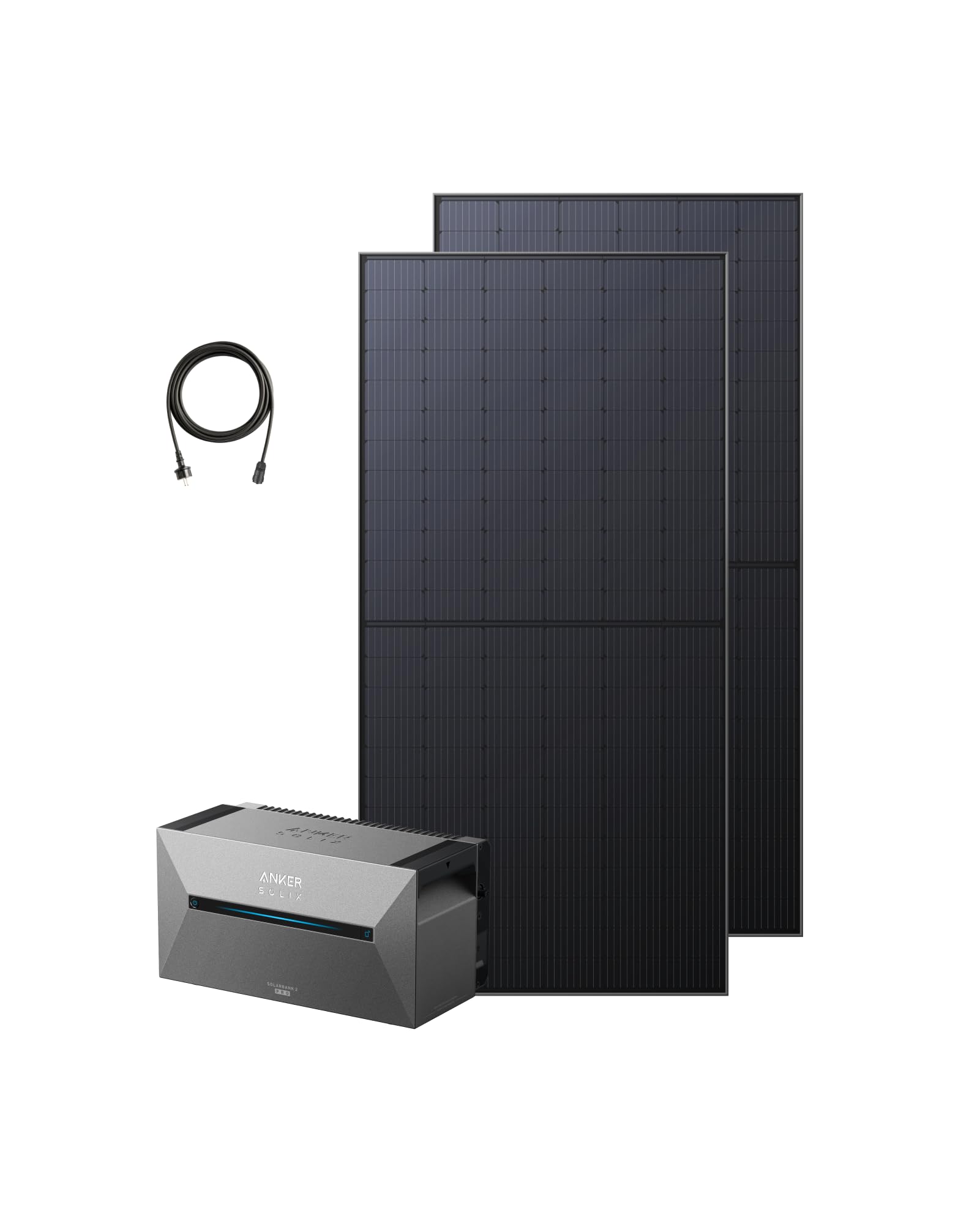 Anker SOLIX Solar Bank 2 E1600 Pro met geheugen, alles-in-één energieopslag met micro-omvormer, 1,6 kWh, 4 MPPT 2400 W zonne-energie-ingang, 1000 W AC, 6000 laadcycli, capaciteit van 9,6 kWh, plug &amp; play 