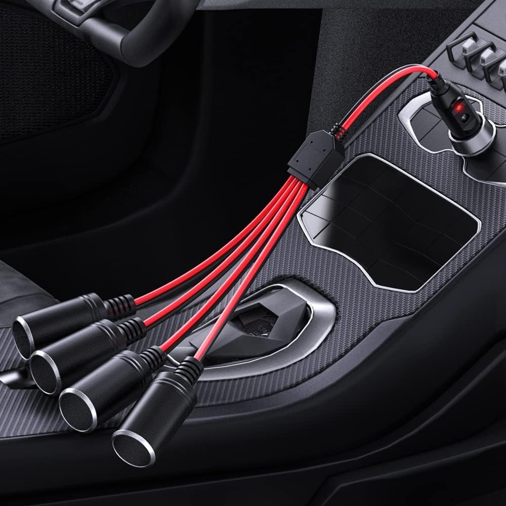 GTIWUNG Auto Motorfiets Sigarettenaansteker Adapter DRIE-WEG Stopcontact Splitter, 1 naar 2 Auto Sigarettenaansteker Pluggen 12V/24V 