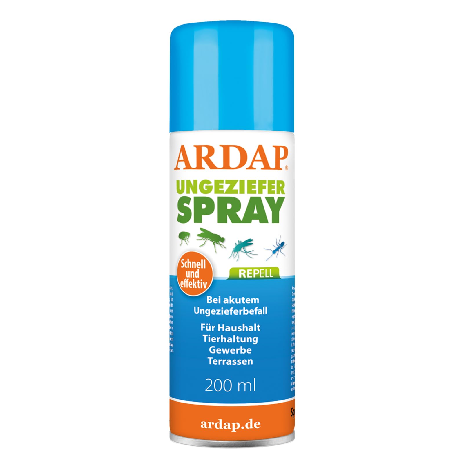 ARDAP Repell Pest Spray 750ml - Insectenspray voor acute ongedierteplagen - Afweermiddel tegen insectenplagen - Insectenspray voor thuis - Muggenspray - Ongediertevrij - Werkt snel en effectief (PT19) 