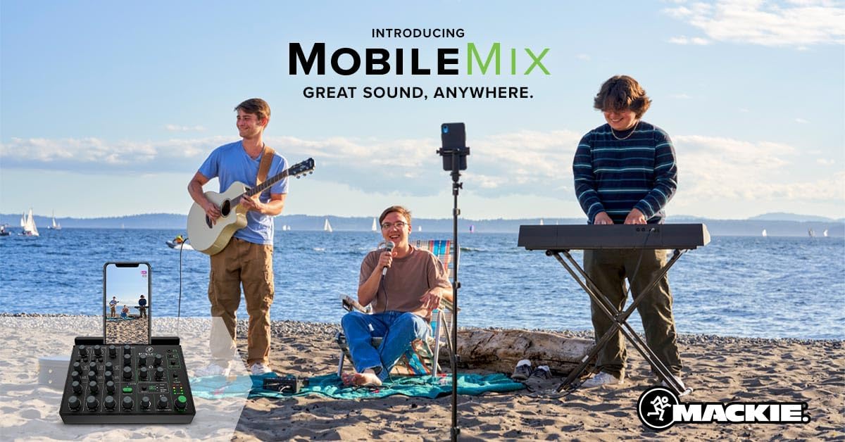 MobileMix 8-kanaals USB-aangedreven mixer voor A/V-productie, livegeluid en streaming 