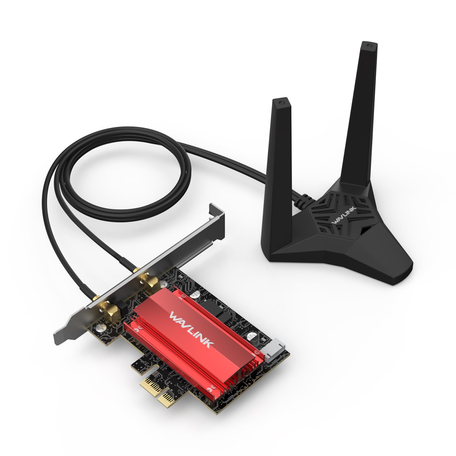 WAVLINK WiFi 7 PCIe-kaart BE8800 voor desktop-pc, tri-band BE200 draadloze adapter met Bluetooth 5.4, MU-MIMO, WPA3, voor Windows 10/11 (64-bits), ondersteunt geen AMD-moederborden 