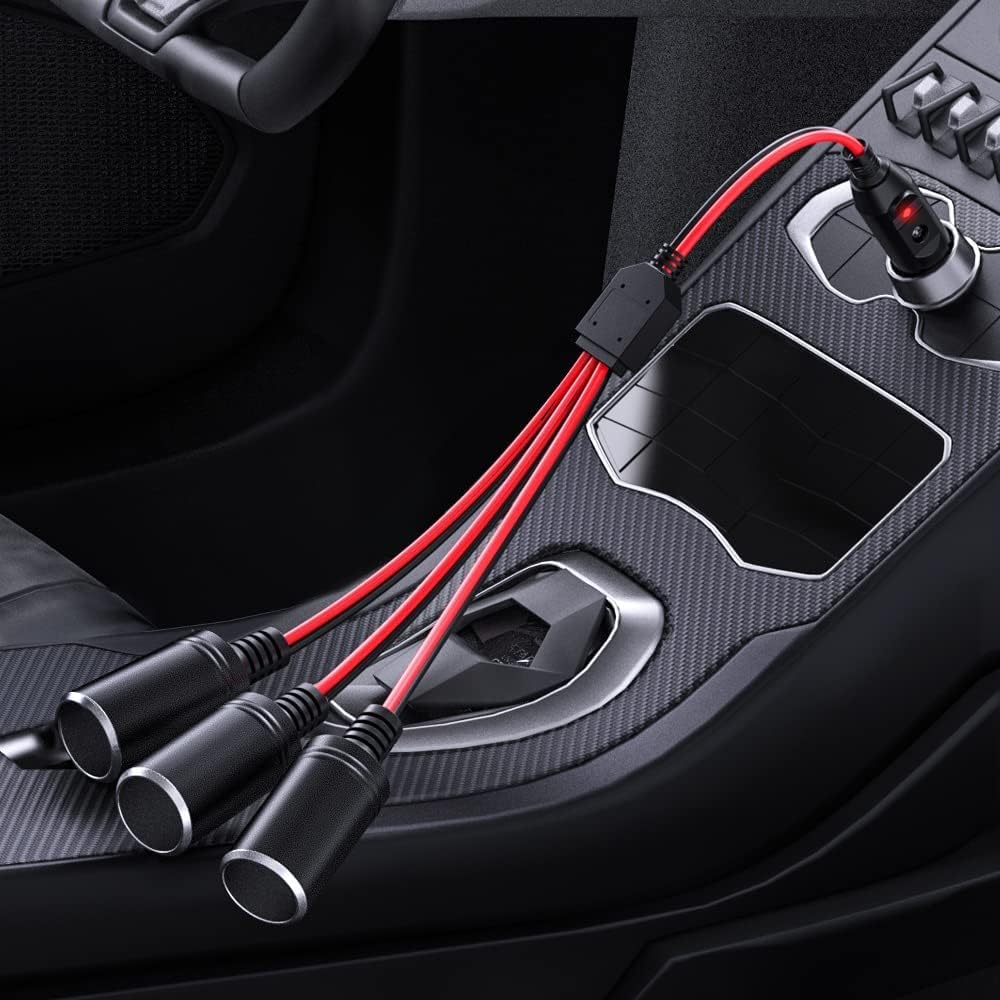 GTIWUNG Auto Motorfiets Sigarettenaansteker Adapter DRIE-WEG Stopcontact Splitter, 1 naar 2 Auto Sigarettenaansteker Pluggen 12V/24V 