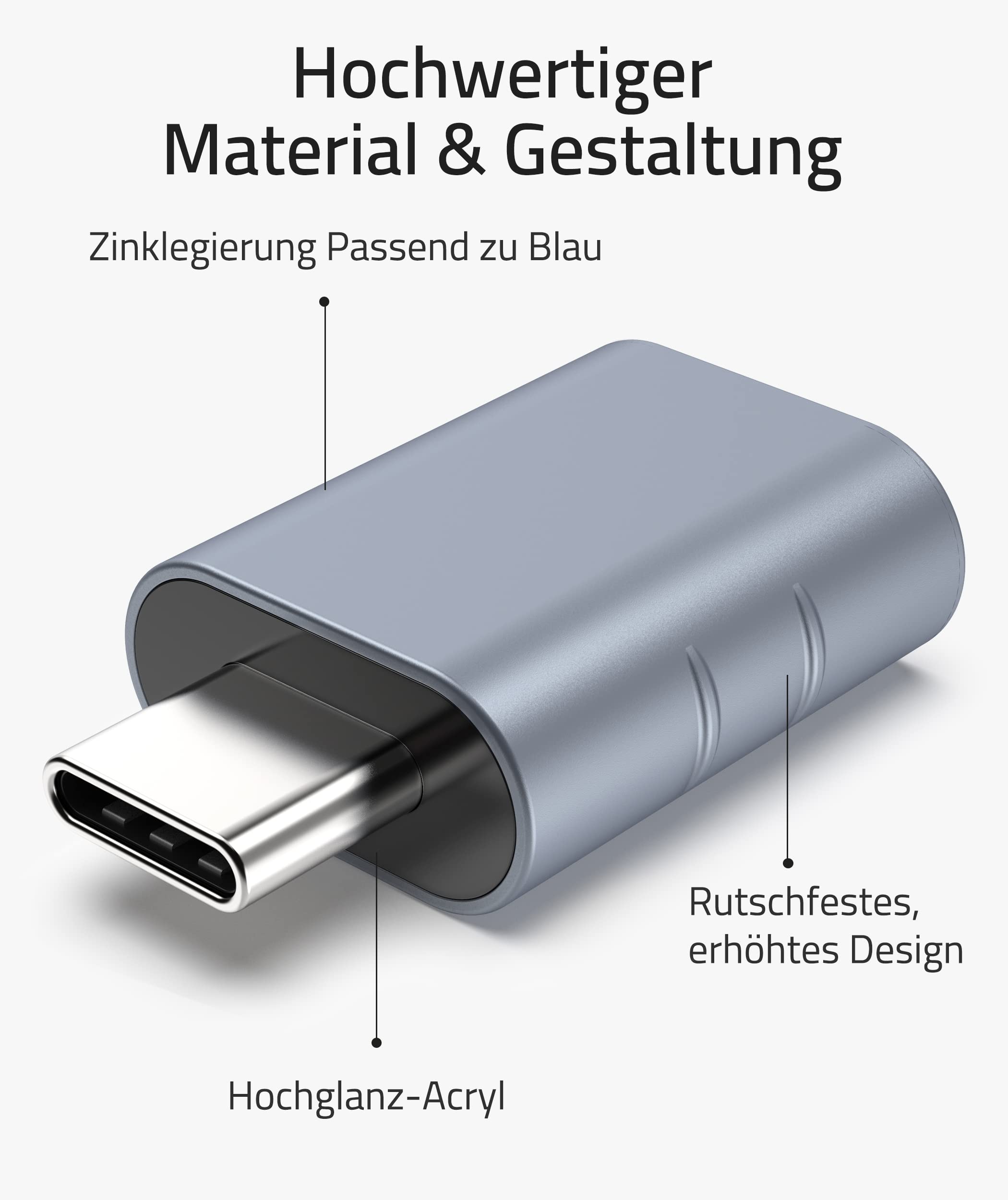Syntech USB-C naar USB-adapter, 2 USB-C mannelijk naar USB-C vrouwelijk adapter, compatibel met iPhone 16 Pro Max iMac iPad Pro 2021, MacBook Air Pro 2020 en andere Type-C/Thunderbolt 3-apparaten, blauw 