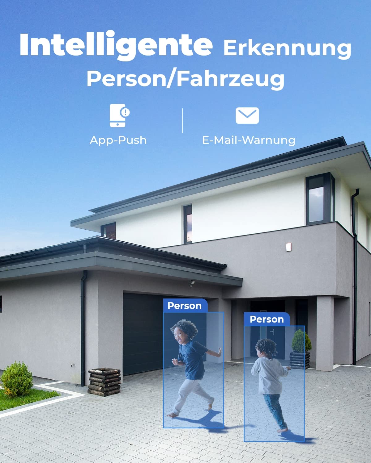 Reolink 4K Outdoor Beveiligingscamera Kit, 8CH Videobewaking met 4x 8MP PoE IP-camera's en 2TB HDD NVR voor 24/7 binnen-/buitenopname, persoons- en voertuigdetectie, IP66, RLK8-800B4 
