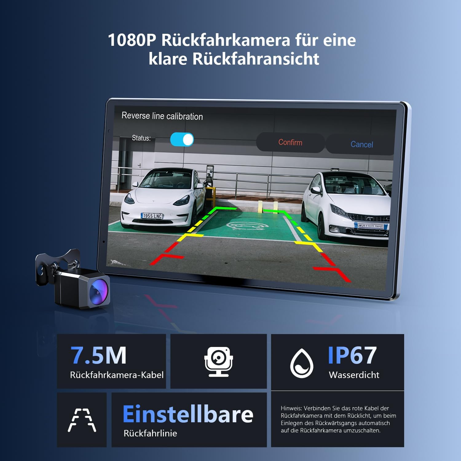 Krunia 8'' draagbaar CarPlay-scherm voor Apple CarPlay en Android Auto, 1440x900 HD-scherm, magnetische houder, OTA-updates, achteruitrijcamera, Bluetooth, spraakbediening, GPS-navigatie 
