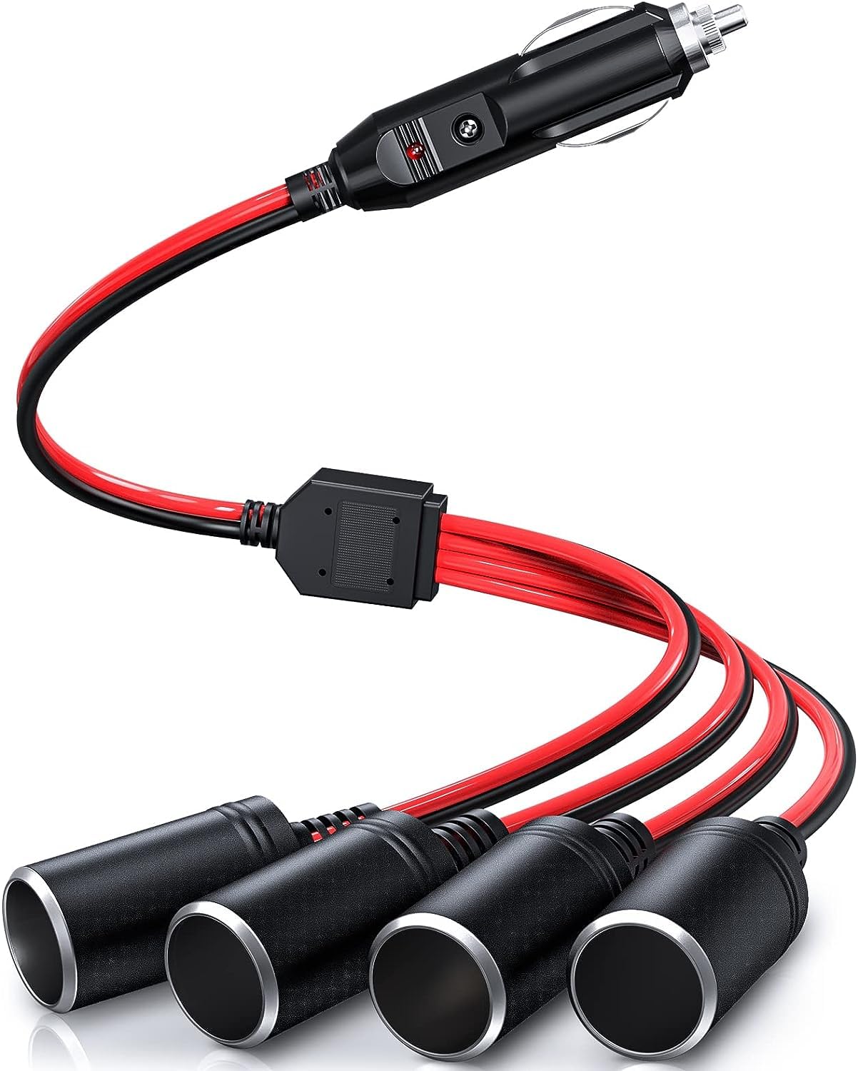 GTIWUNG Auto Motorfiets Sigarettenaansteker Adapter DRIE-WEG Stopcontact Splitter, 1 naar 2 Auto Sigarettenaansteker Pluggen 12V/24V 