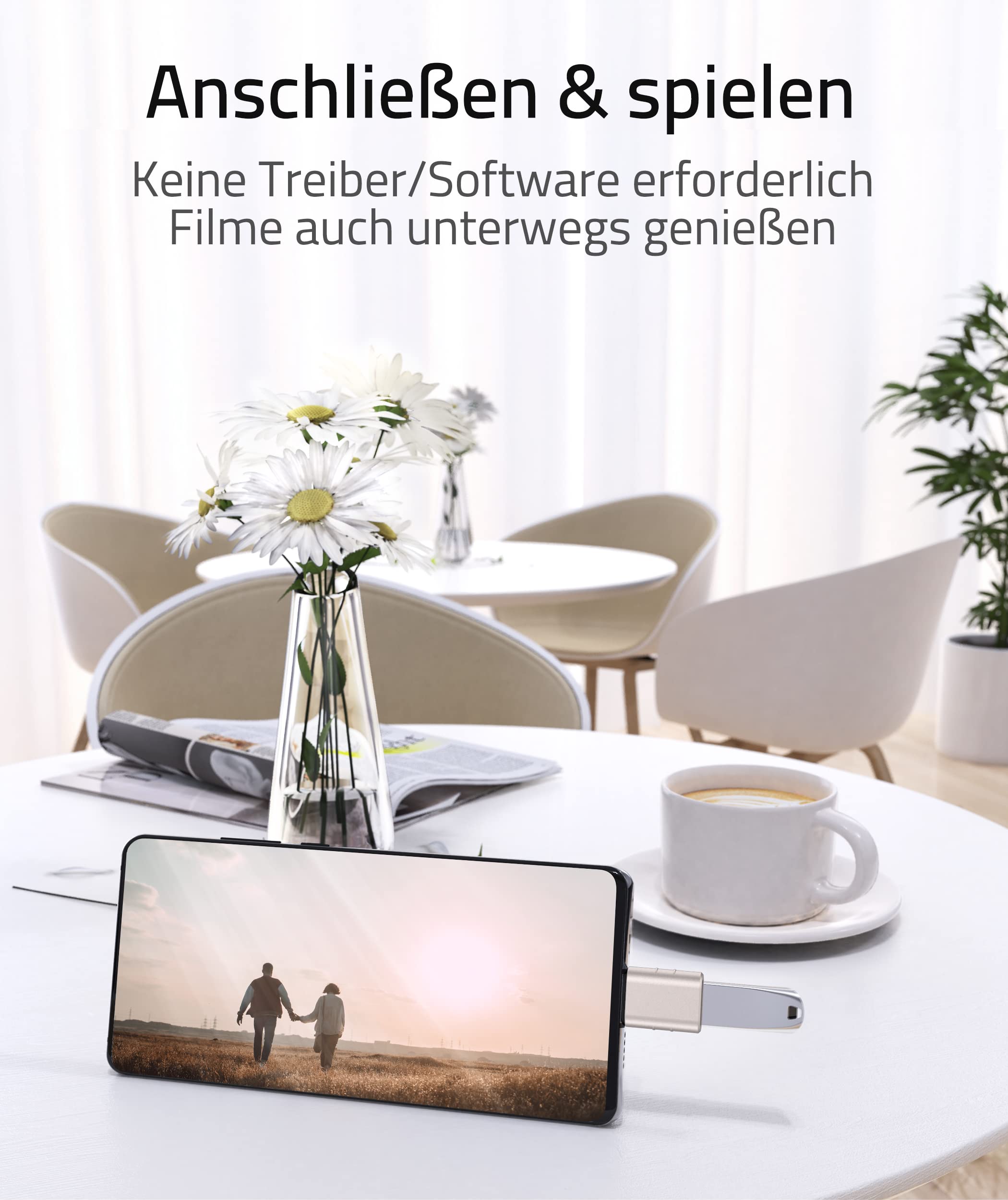 Syntech USB-C naar USB-adapter, 2 USB-C mannelijk naar USB-C vrouwelijk adapter, compatibel met iPhone 16 Pro Max iMac iPad Pro 2021, MacBook Air Pro 2020 en andere Type-C/Thunderbolt 3-apparaten, blauw 