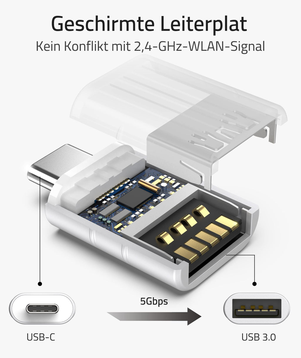 Syntech USB-C naar USB-adapter, 2 USB-C mannelijk naar USB-C vrouwelijk adapter, compatibel met iPhone 16 Pro Max iMac iPad Pro 2021, MacBook Air Pro 2020 en andere Type-C/Thunderbolt 3-apparaten, blauw 