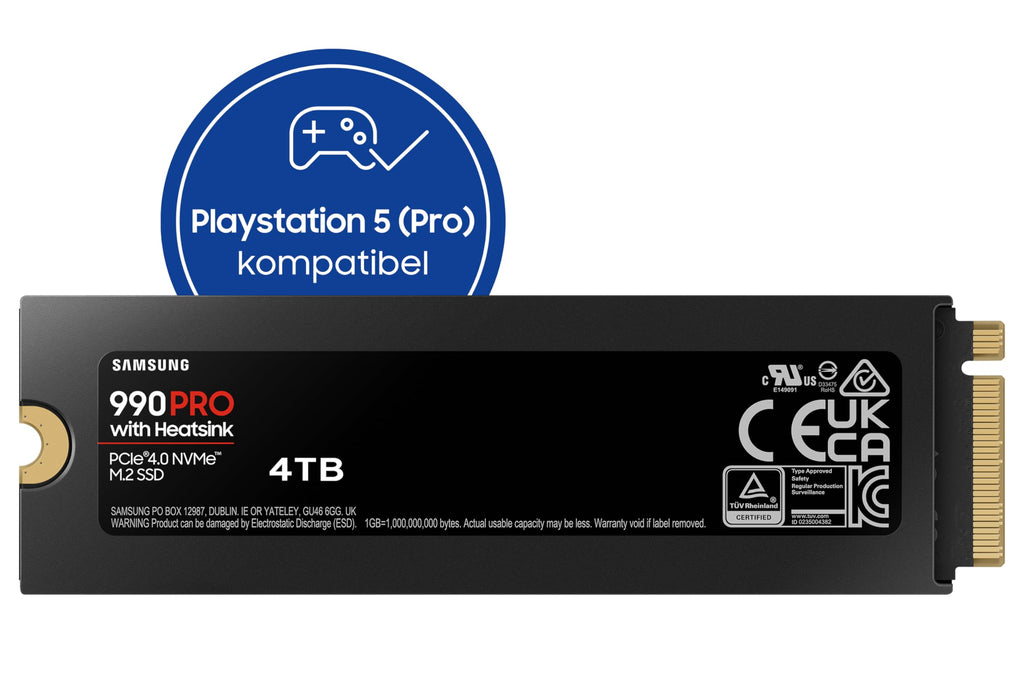 Samsung 990 PRO NVMe M.2 SSD, 2 TB, PCIe 4.0, 7.450 MB/s lezen, 6.900 MB/s schrijven, interne SSD, interne SSD voor gaming en videobewerking, zwart, MZ-V9P2T0BW 