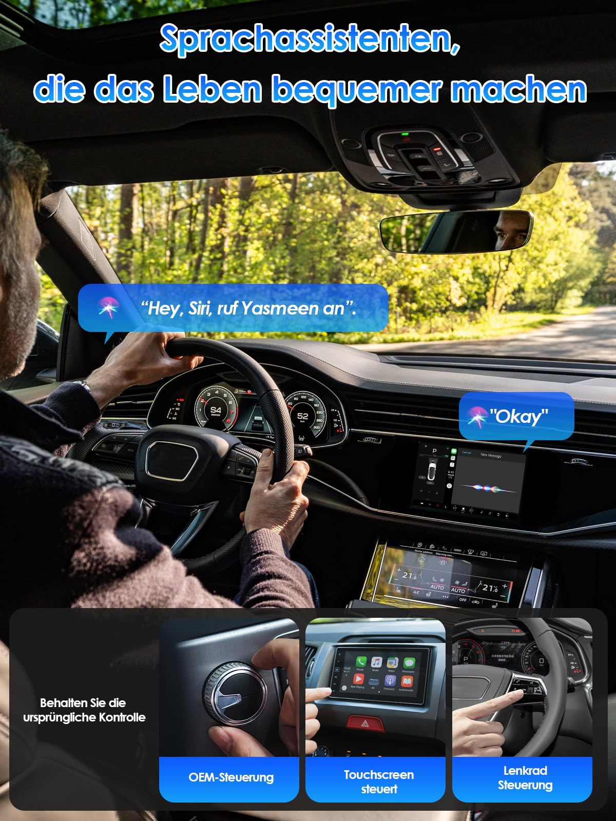 Draadloze adapter 2-in-1 voor CarPlay/Android Auto, PARPAT-conversie van bedraad naar draadloos met USB/Type-C, stabiele verbinding en geen vertraging, compatibel met iPhone/Android 