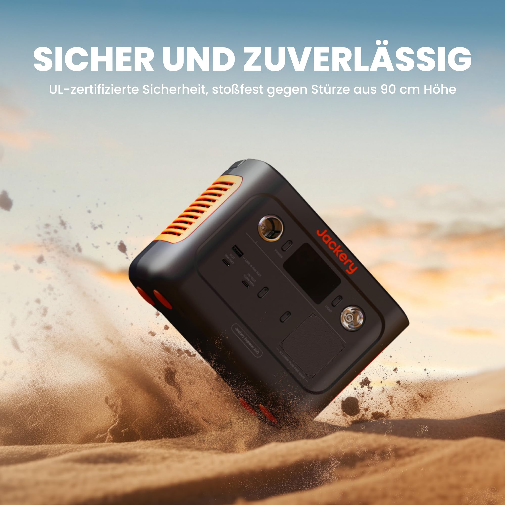 Jackery 240 v2 zonnegenerator met 40W zonnepaneel, 256Wh LiFePO4-accu, 300W AC en 100W USB-C-uitgang voor buiten, kamperen en noodgevallen (nieuw in 2024) 