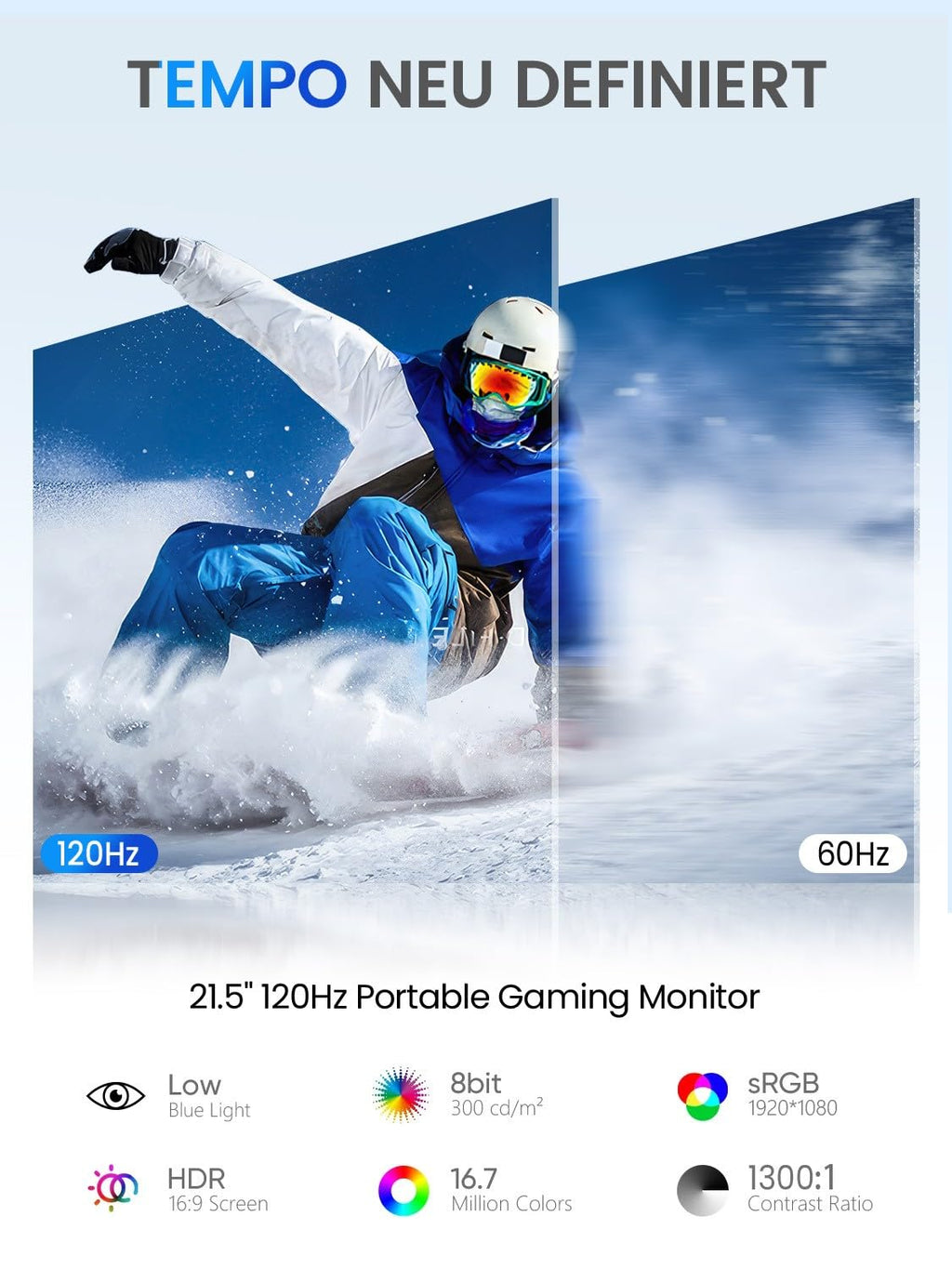 UPERFECT Draagbare Monitor Touchscreen 21,5 inch 120Hz Draagbare Monitor Touchscreen 1300:1 1080P Scherm Geïntegreerde Montage HDMI USB C voor PC Laptop Game Console, Metalen Behuizing VESA Compatibel 