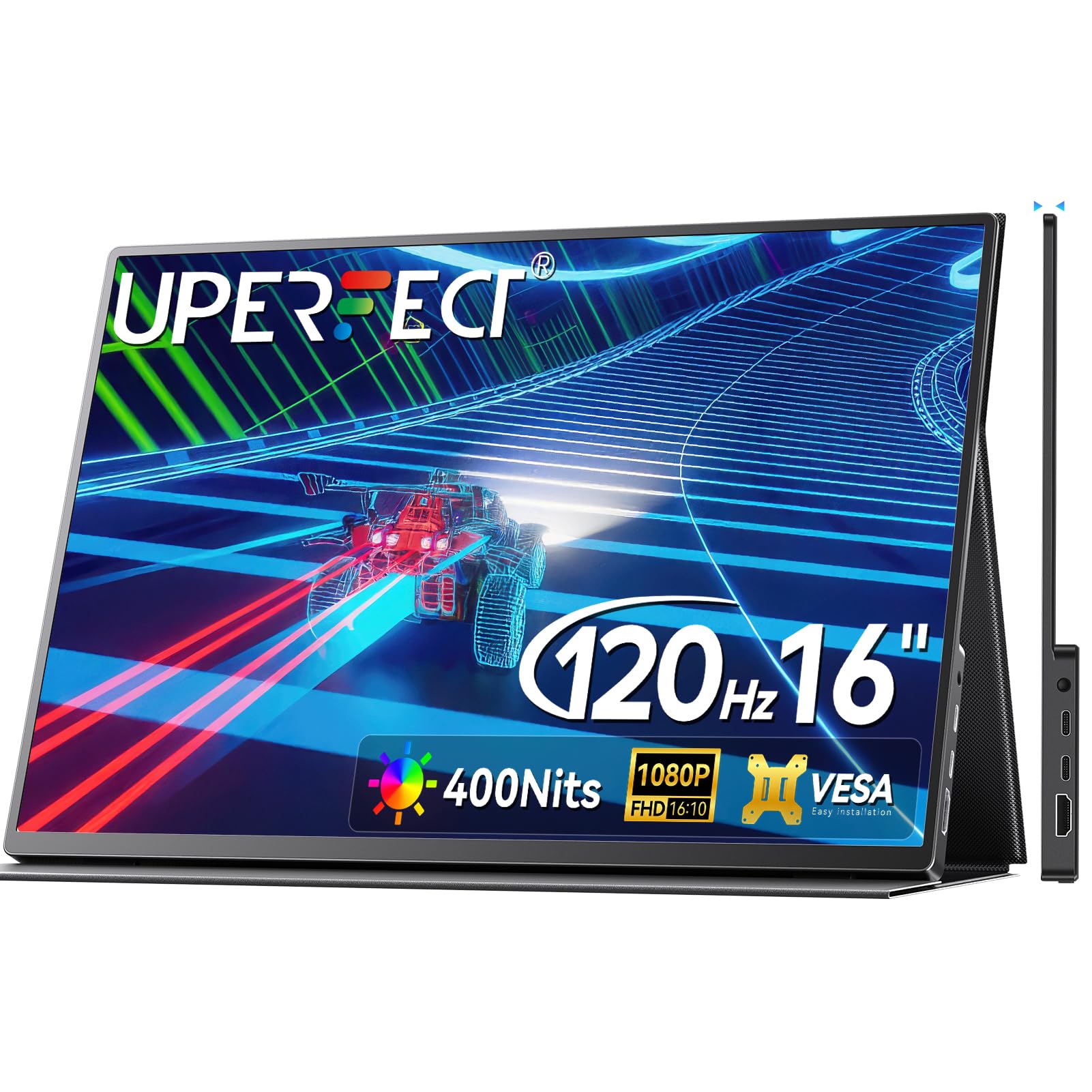 UPERFECT Draagbare Monitor Touchscreen 21,5 inch 120Hz Draagbare Monitor Touchscreen 1300:1 1080P Scherm Geïntegreerde Montage HDMI USB C voor PC Laptop Game Console, Metalen Behuizing VESA Compatibel 