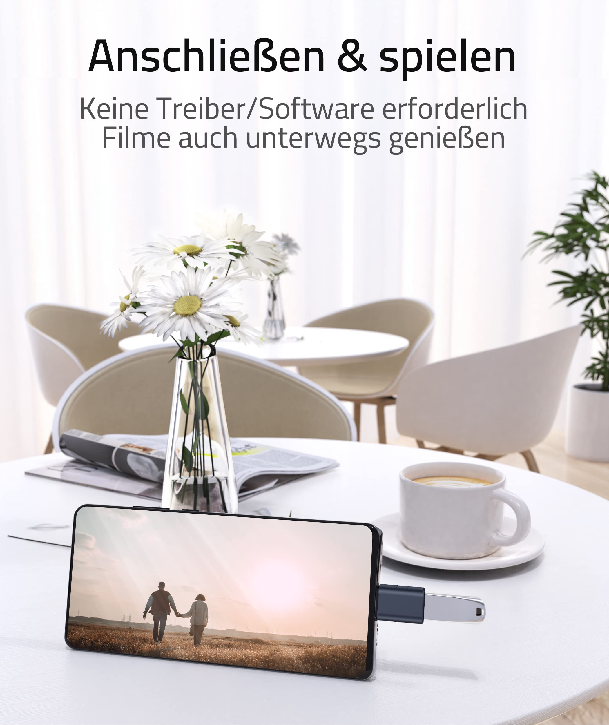 Syntech USB-C naar USB-adapter, 2 USB-C mannelijk naar USB-C vrouwelijk adapter, compatibel met iPhone 16 Pro Max iMac iPad Pro 2021, MacBook Air Pro 2020 en andere Type-C/Thunderbolt 3-apparaten, blauw 
