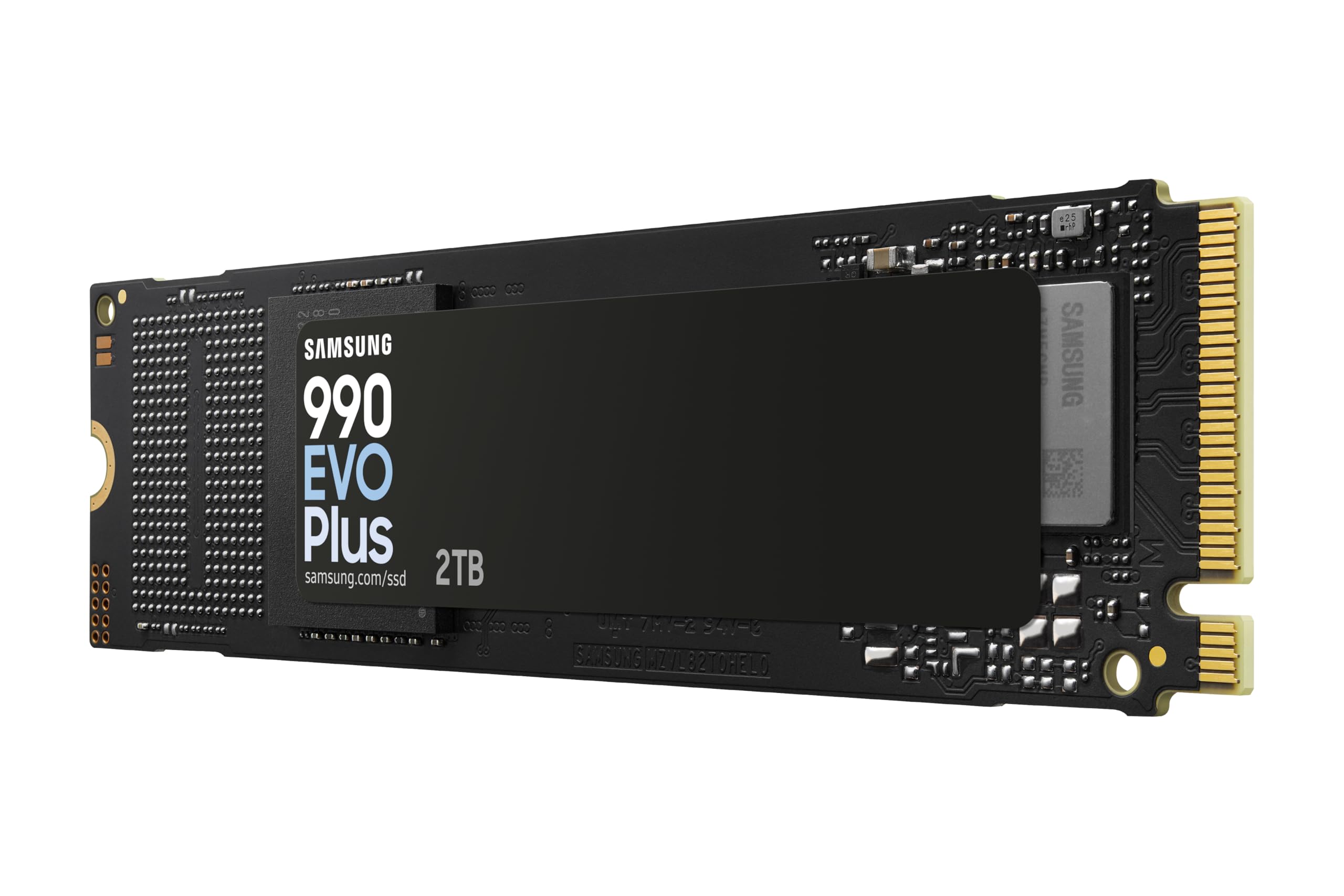Samsung 990 EVO Plus NVMe M.2 SSD 1 TB, PCIe 4.0 x4 / PCIe 5.0 x2, NVMe 2.0 (2280), 7.150 MB/s lezen, 6.300 MB/s schrijven, interne SSD voor gamen en grafische bewerking, MZ-V9S1T0BW 