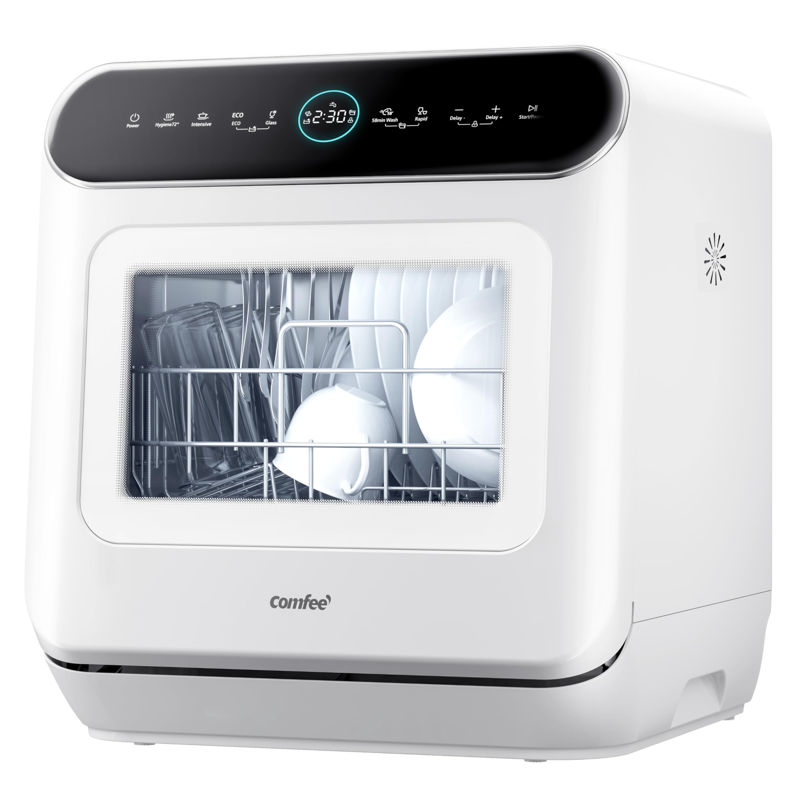 Midea ST 3.6F wi aanrechtvaatwasser, 6 wasprogramma's, startuitstel, extra droogfunctie, IoT-bediening, minivaatwasser, ideaal voor kleine appartementen, wit 