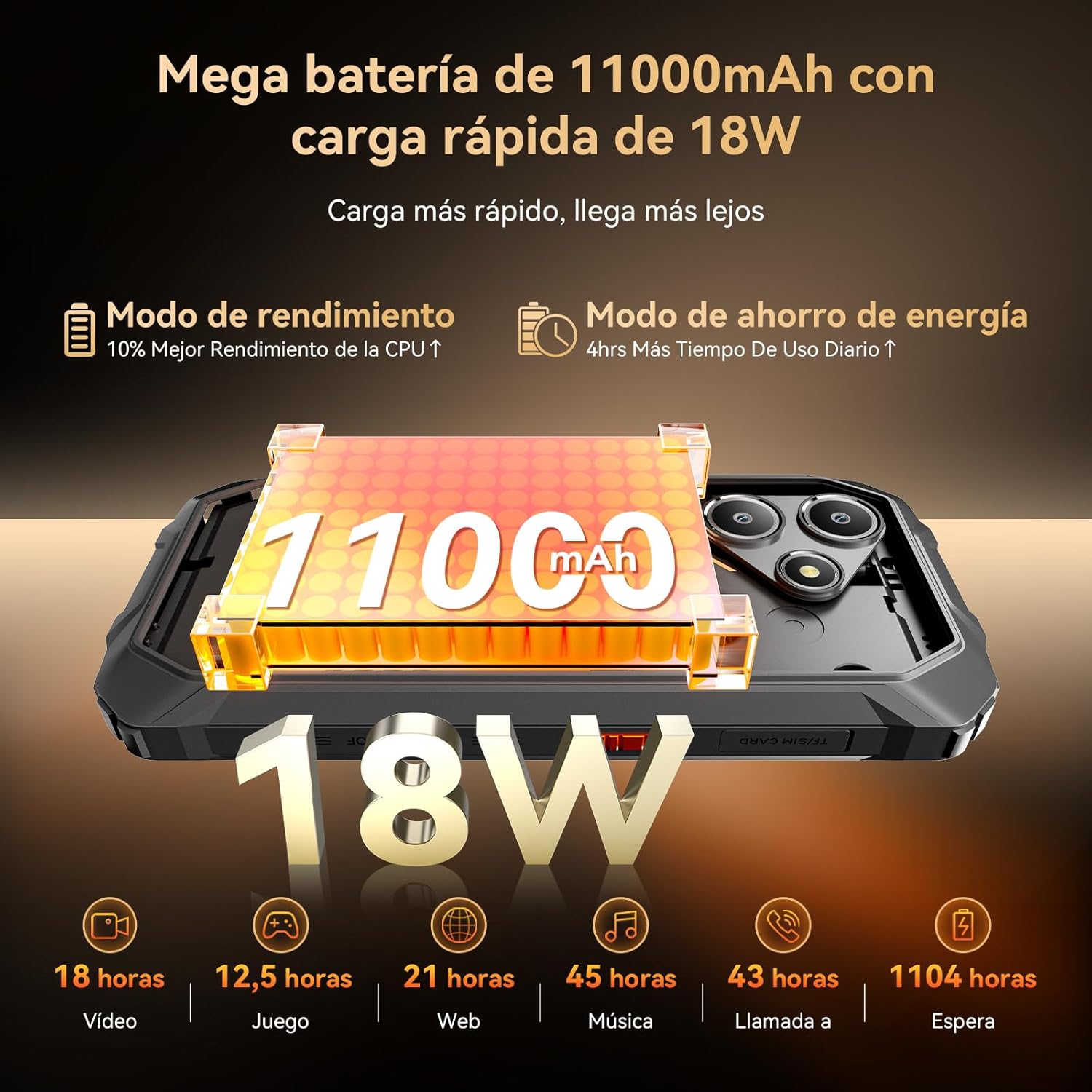 OSCAL Marine 2 Outdoor mobiele telefoon zonder contract 2025, 11000 mAh 12 GB + 64 GB / 2 TB, Android 15 outdoor smartphone, 6,56" HD + 90 Hz, 16 MP + 8 MP AI-camera, mobiele telefoon voor op de bouwplaats, IP69K waterdicht, dual sim 4G / NFC / OTG / GPS 