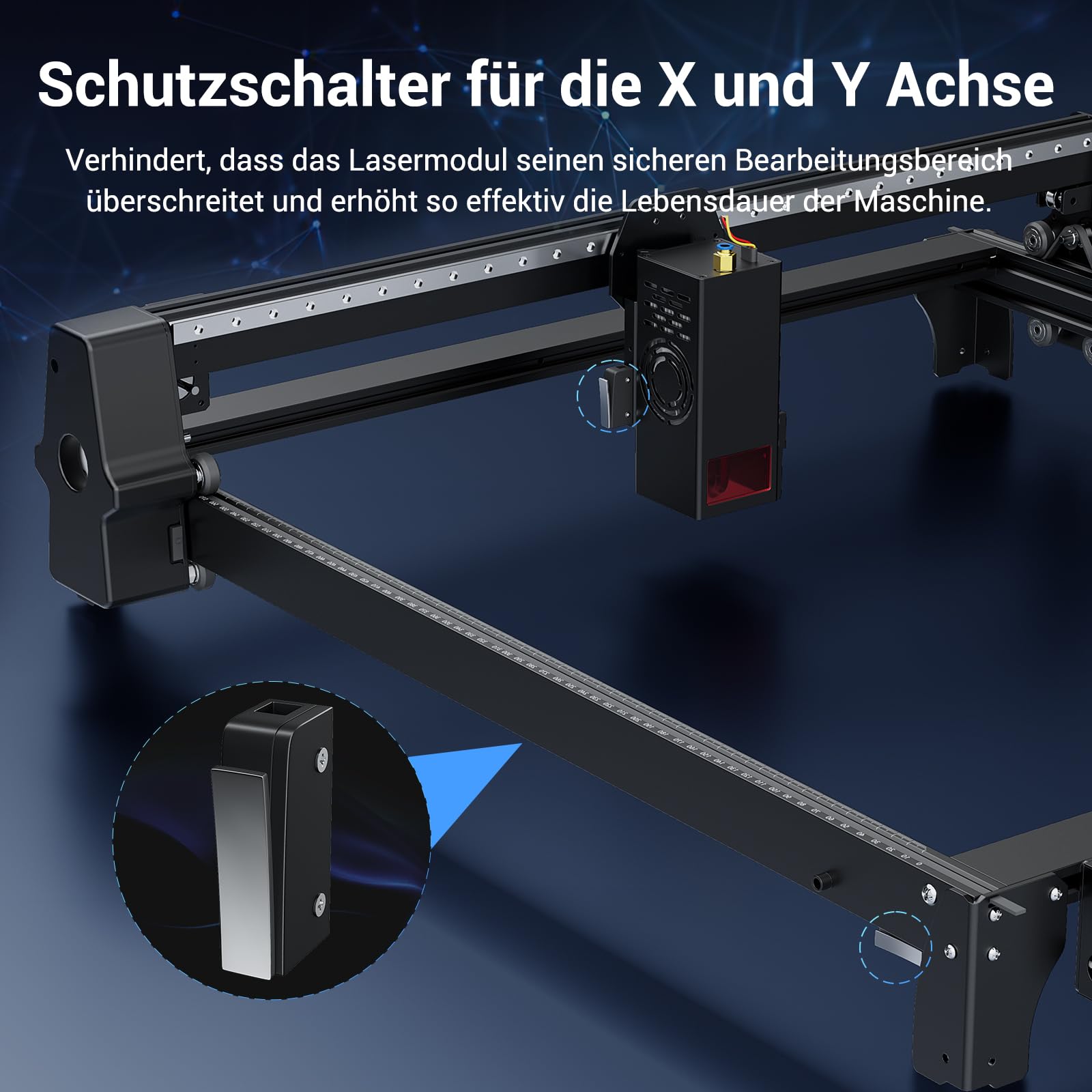 Mecpow X3 Pro lasergraveermachine met luchtondersteuning, 10W graveermachine en lasersnijder voor hout en metaal, 60W CNC-freesmachine met noodstop, vlam- en gyrodetectie, oppervlak 410 x 400 mm 