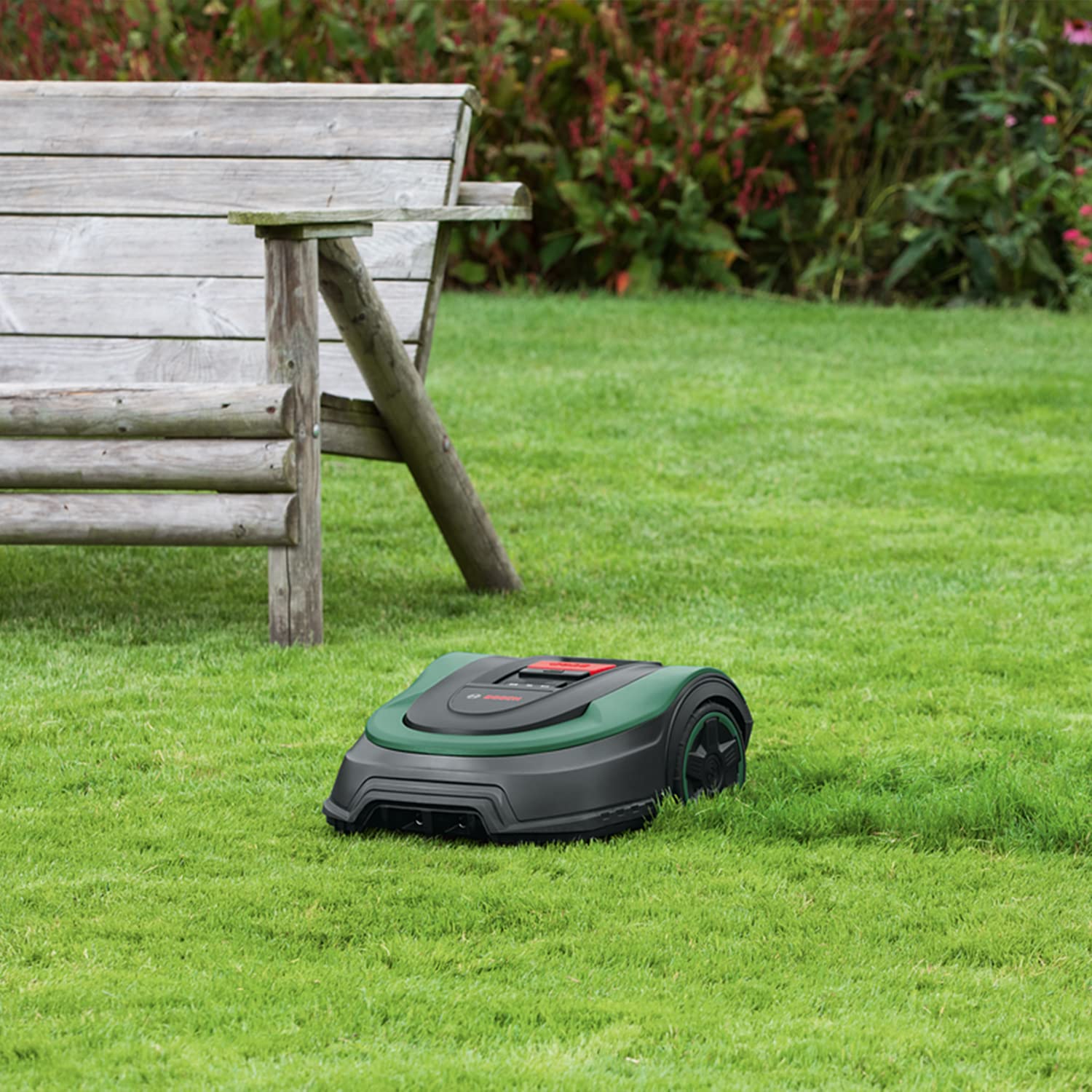 Bosch Home and Garden Indego XS 300 Robotmaaier (met geïntegreerde 18 V-accu, inclusief laadstation, snijbreedte 19 cm, voor gazons tot 300 m², in doos) Zwart, Groen 
