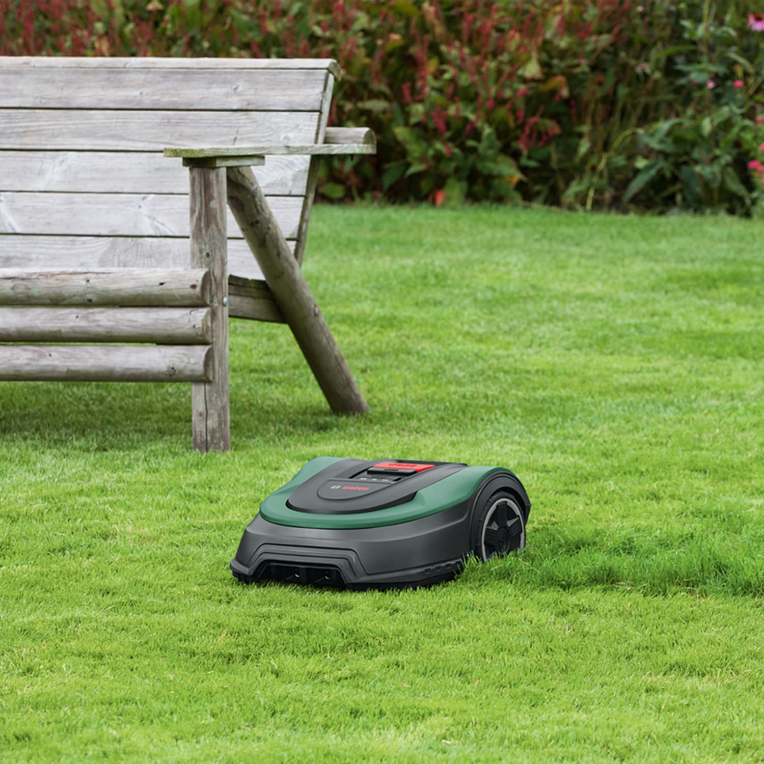 Bosch Home and Garden Indego XS 300 Robotmaaier (met geïntegreerde 18 V-accu, inclusief laadstation, snijbreedte 19 cm, voor gazons tot 300 m², in doos) Zwart, Groen 