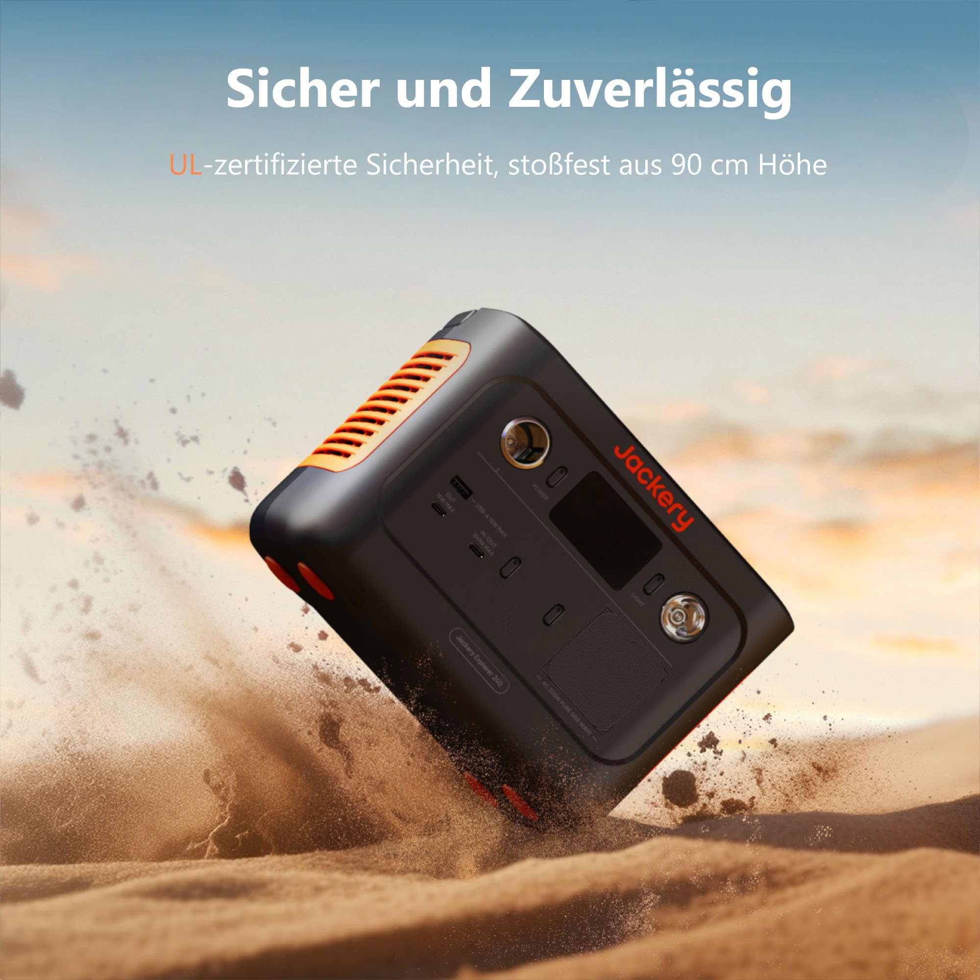 Jackery 240 v2 zonnegenerator met 40W zonnepaneel, 256Wh LiFePO4-accu, 300W AC en 100W USB-C-uitgang voor buiten, kamperen en noodgevallen (nieuw in 2024) 