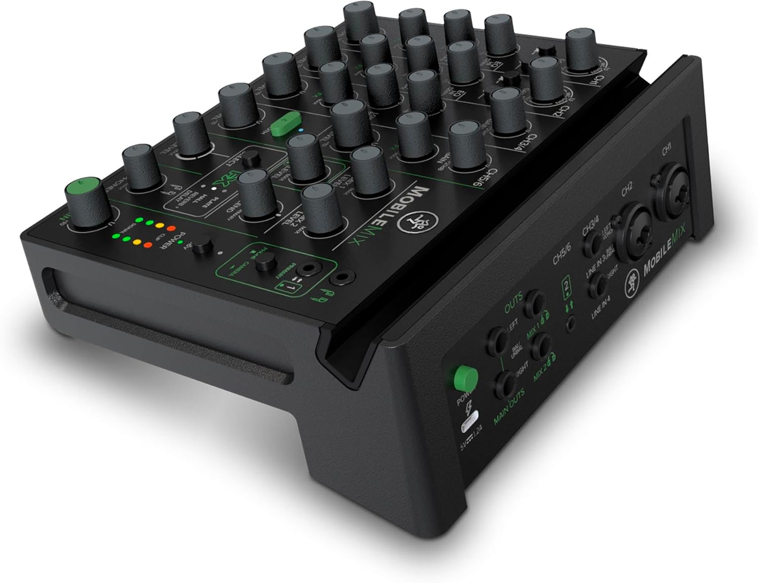 MobileMix 8-kanaals USB-aangedreven mixer voor A/V-productie, livegeluid en streaming 