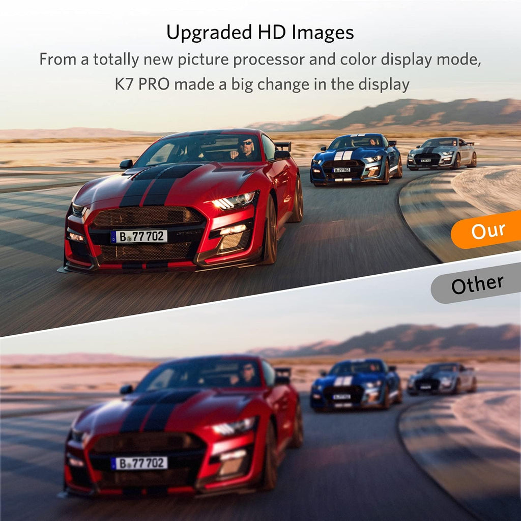 Digitale draadloze achteruitrijcameraset K7PRO ondersteunt 2 camera's, draadloze achteruitrijcamera's met stabiel signaal, 5" HD-monitor, draadloze achteruitrijcamera met IP68 waterdichte camera, nachtzicht 
