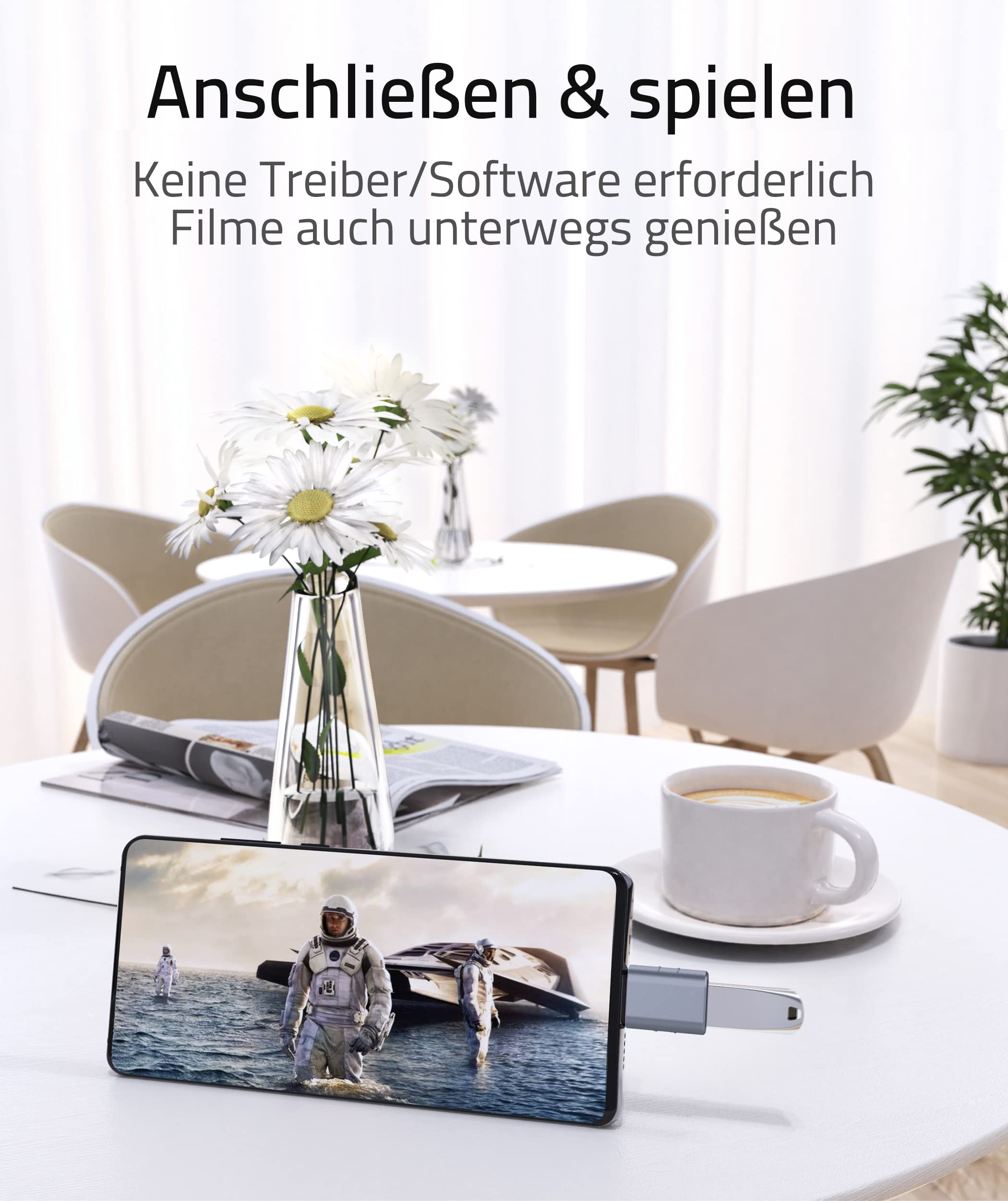 Syntech USB-C naar USB-adapter, 2 USB-C mannelijk naar USB-C vrouwelijk adapter, compatibel met iPhone 16 Pro Max iMac iPad Pro 2021, MacBook Air Pro 2020 en andere Type-C/Thunderbolt 3-apparaten, blauw 
