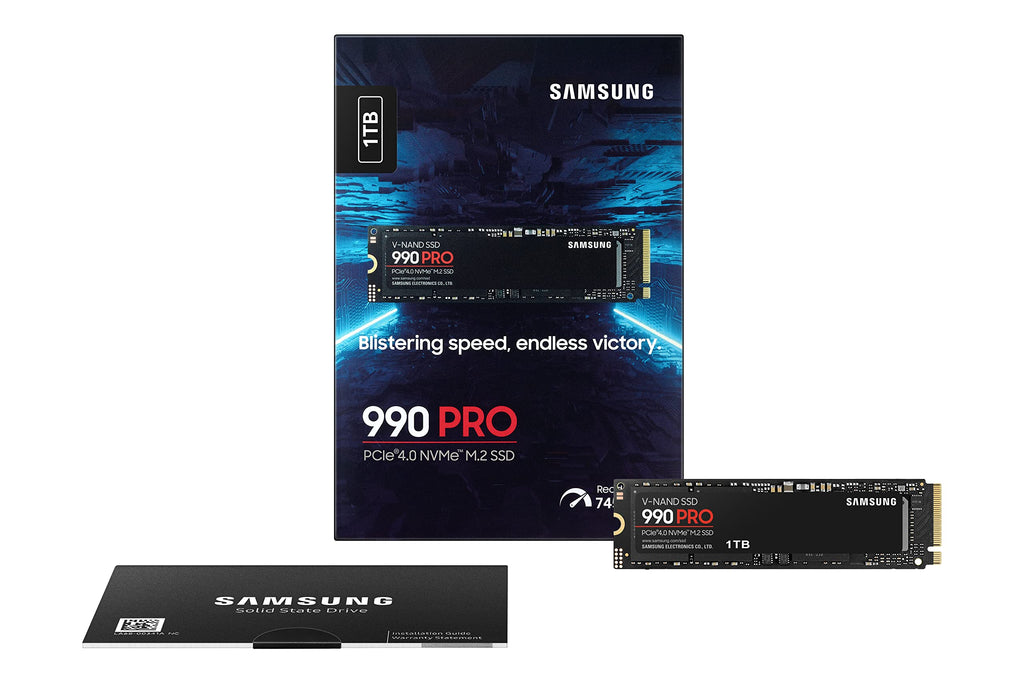 Samsung 990 PRO NVMe M.2 SSD, 2 TB, PCIe 4.0, 7.450 MB/s lezen, 6.900 MB/s schrijven, interne SSD, interne SSD voor gaming en videobewerking, zwart, MZ-V9P2T0BW 