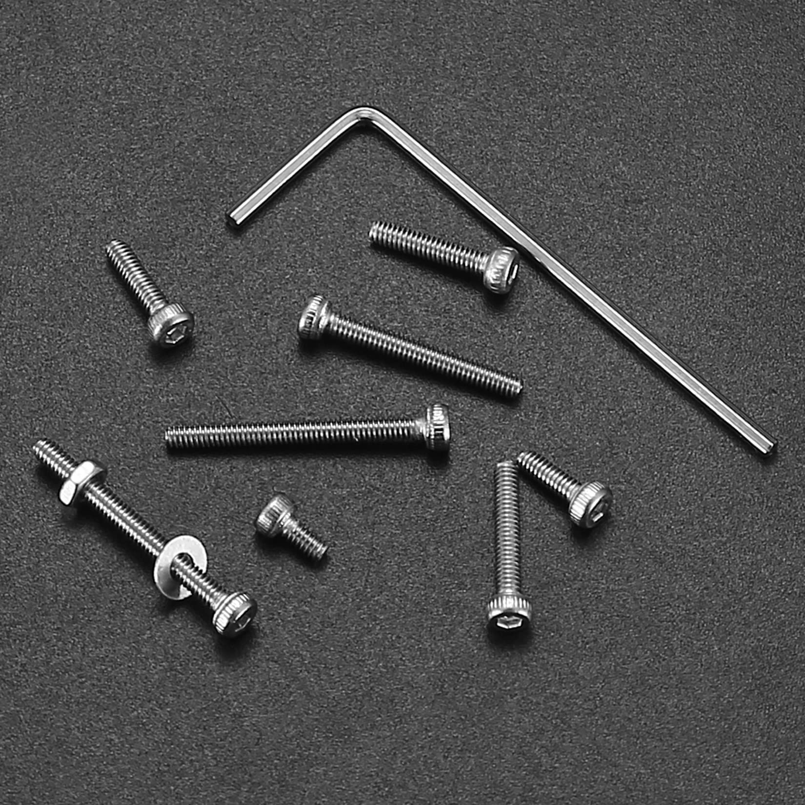 410 stuks M2 verzonken kop zeskantschroeven, 10.9 koolstofstaal volledige draad machineschroeven, moeren en ringen assortiment met inbussleutels 