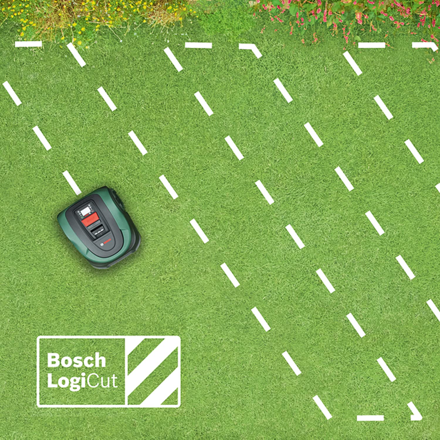 Bosch Home and Garden Indego XS 300 Robotmaaier (met geïntegreerde 18 V-accu, inclusief laadstation, snijbreedte 19 cm, voor gazons tot 300 m², in doos) Zwart, Groen 