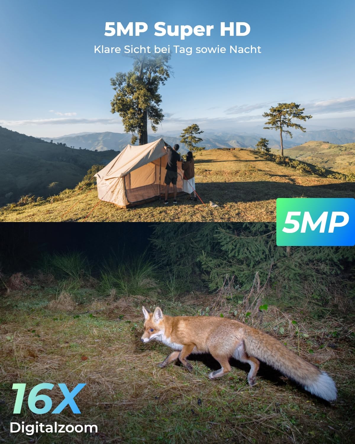 Reolink 3G/4G LTE beveiligingscamera met simkaart, 5MP 355°/140° PTZ zonnecamera voor buiten, kleuren nachtzicht, persoons-/huisdierdetectie, alarmfiltering, stand-alone, Go PT Plus + zonnepaneel + 32GB microSD 