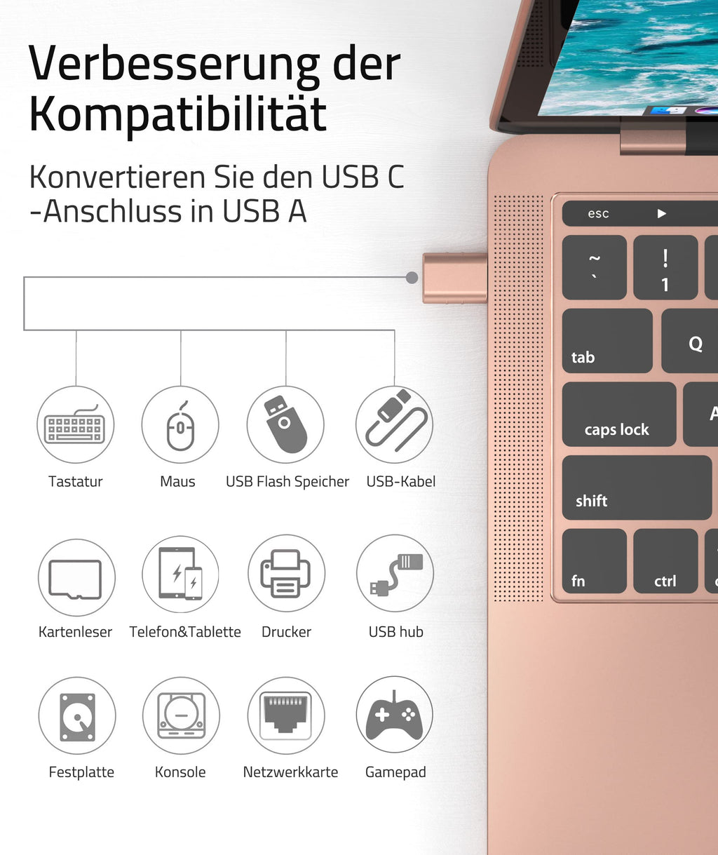 Syntech USB-C naar USB-adapter, 2 USB-C mannelijk naar USB-C vrouwelijk adapter, compatibel met iPhone 16 Pro Max iMac iPad Pro 2021, MacBook Air Pro 2020 en andere Type-C/Thunderbolt 3-apparaten, blauw 