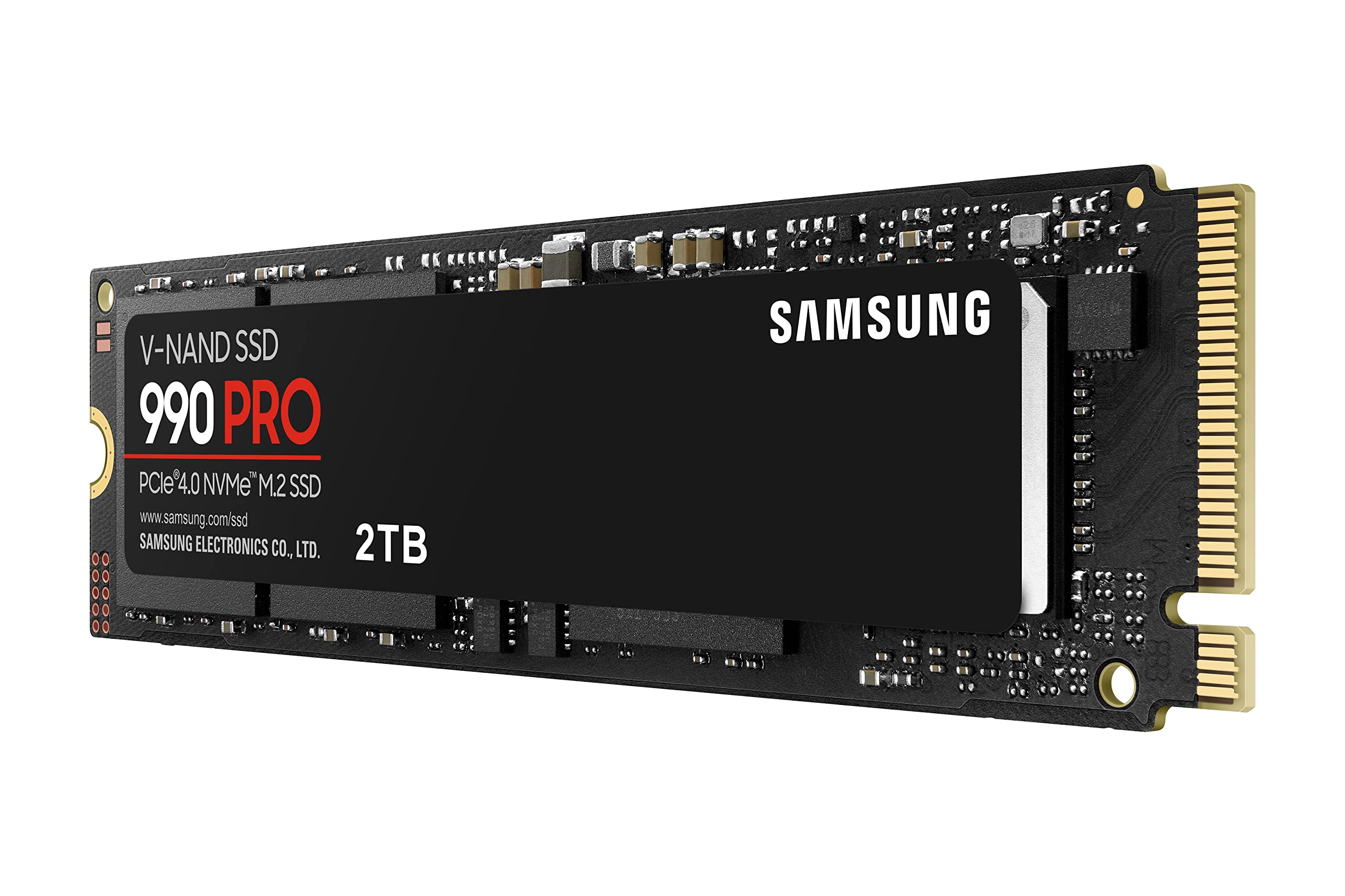 Samsung 990 PRO NVMe M.2 SSD, 2 TB, PCIe 4.0, 7.450 MB/s lezen, 6.900 MB/s schrijven, interne SSD, interne SSD voor gaming en videobewerking, zwart, MZ-V9P2T0BW 