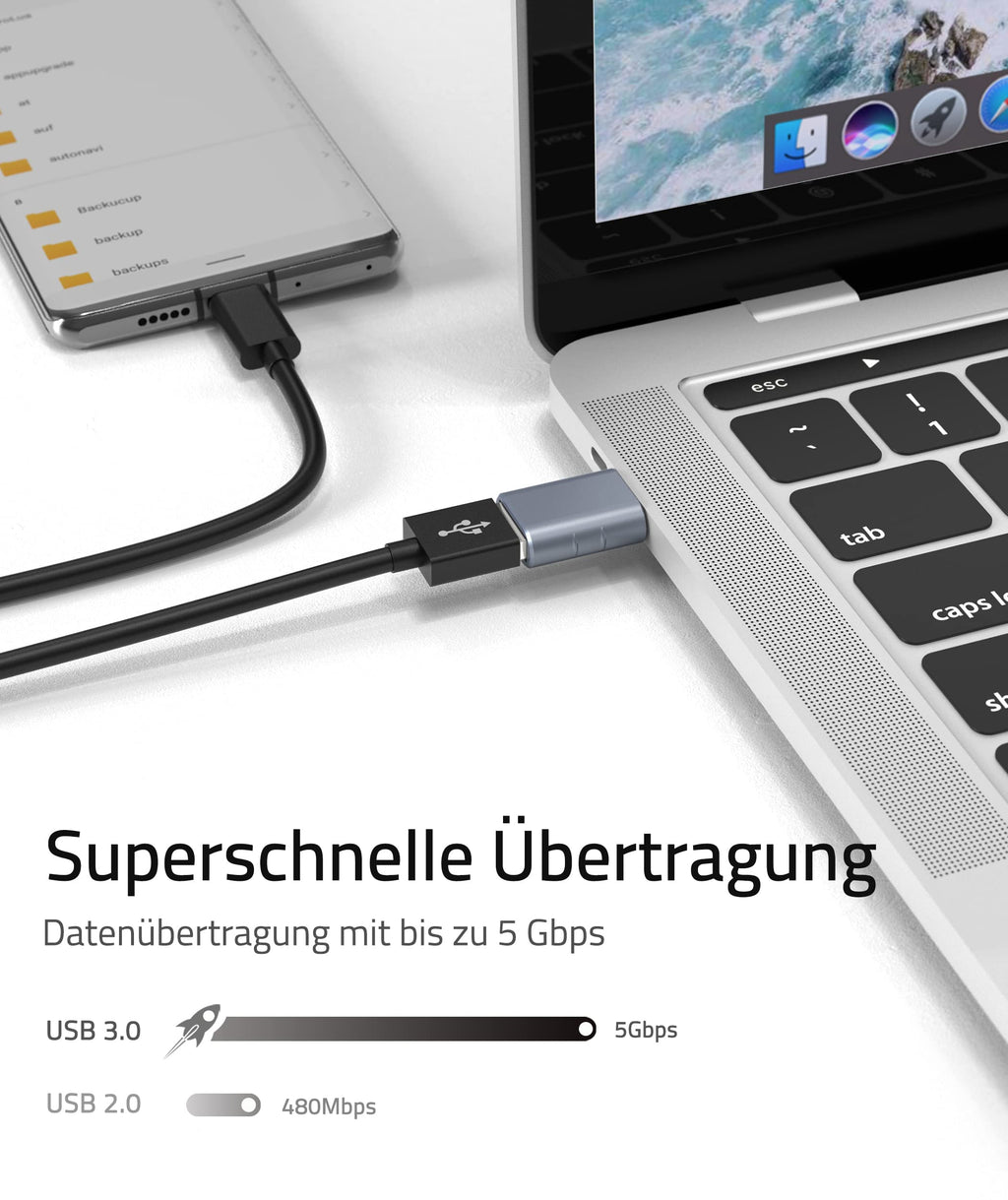 Syntech USB-C naar USB-adapter, 2 USB-C mannelijk naar USB-C vrouwelijk adapter, compatibel met iPhone 16 Pro Max iMac iPad Pro 2021, MacBook Air Pro 2020 en andere Type-C/Thunderbolt 3-apparaten, blauw 