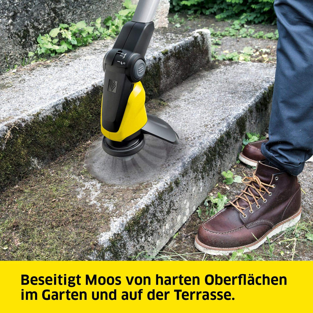 Kärcher 18 V accu-onkruidverwijderaar WRE 18-55, nylon borstelkop met max. 2.800 tpm, draaibare reinigingskop, telescopische steel, voor gebruik met de Kärcher 18 V accu, zonder accu 